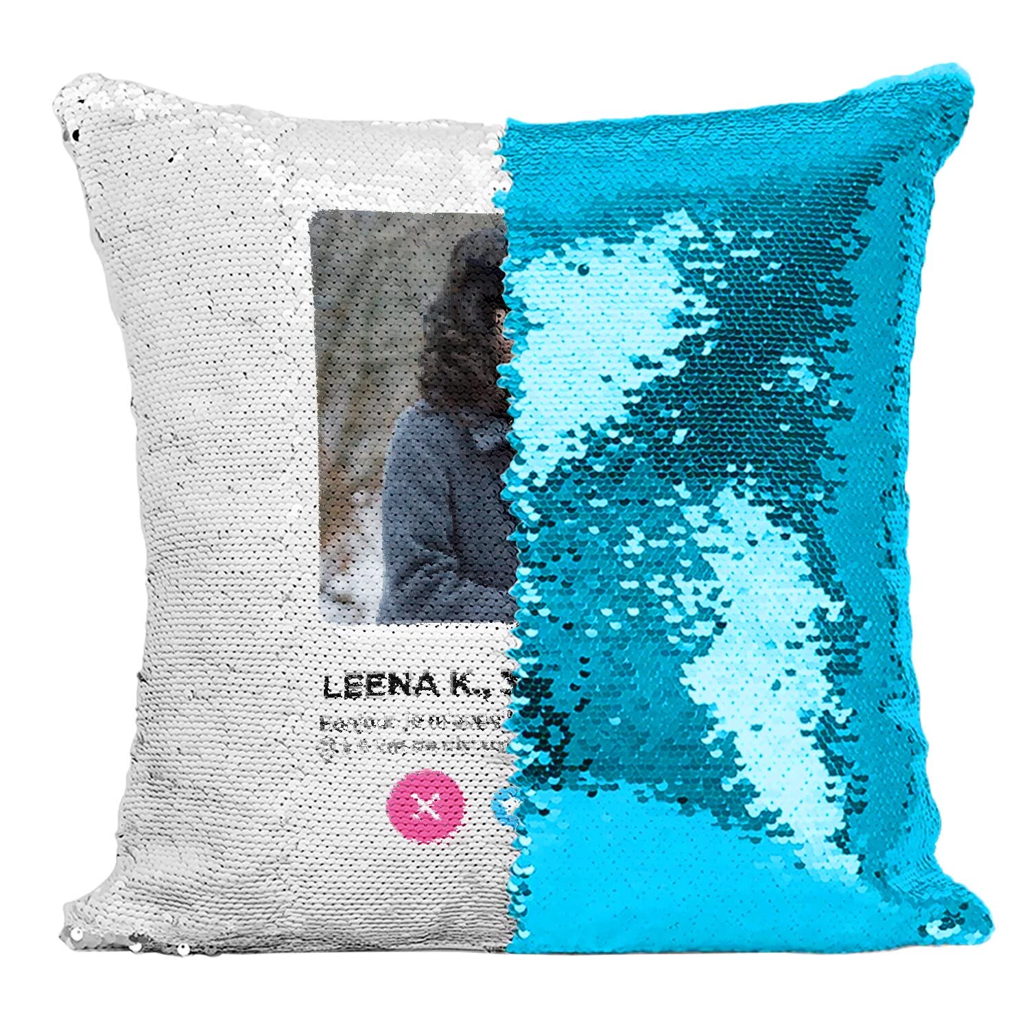 Coussin Sequin Paillettes Turquoise Esther déco salon
