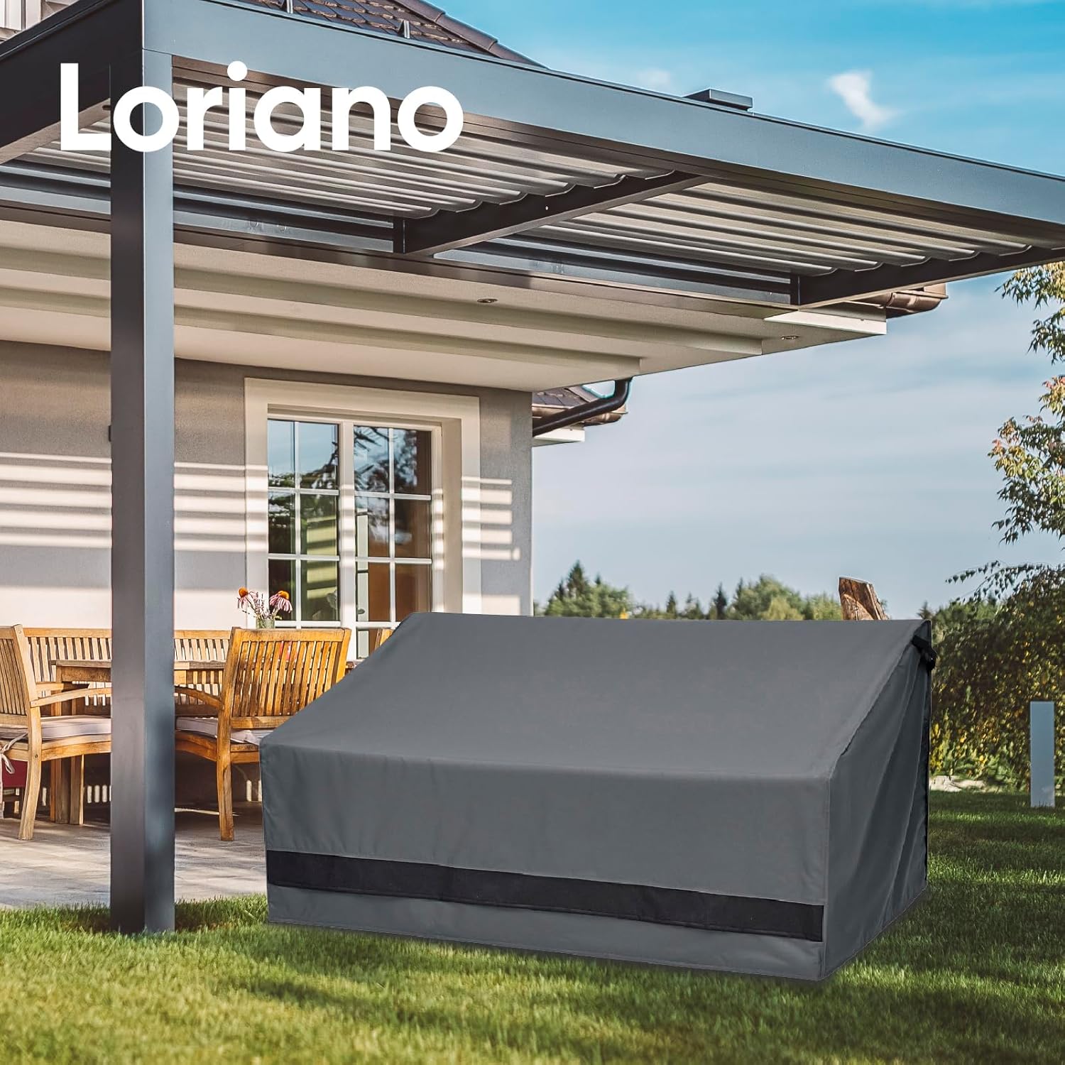 loriano 3-Seater Patio Furniture Covers,100% Waterproof for Loveseat Couch Outdoor Sofa, Heavy Duty 600D Oxford Fabric, Premium PVC Coating for Sun Fade Resistance, 79" W x 37" D x 35" H - Image 7