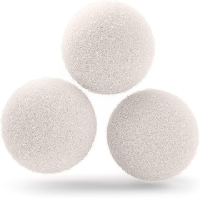 Cosy House Collection Wool Dryer Balls - Natural Fabric Softener Reusable - Reduce Wrinkles, Lint & Drying Times - Makes Laundry Snuggle Soft (3 Pack) Set