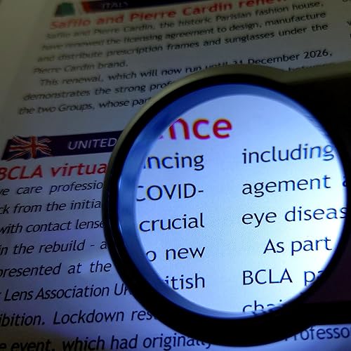 Miniatura 7 de MAGDEPO 10X Jewelers Loupe SMD LED iluminado de pie de mano de 1.4 pulgadas lente acrílica con luz negra UV antifalsificación para personas mayores