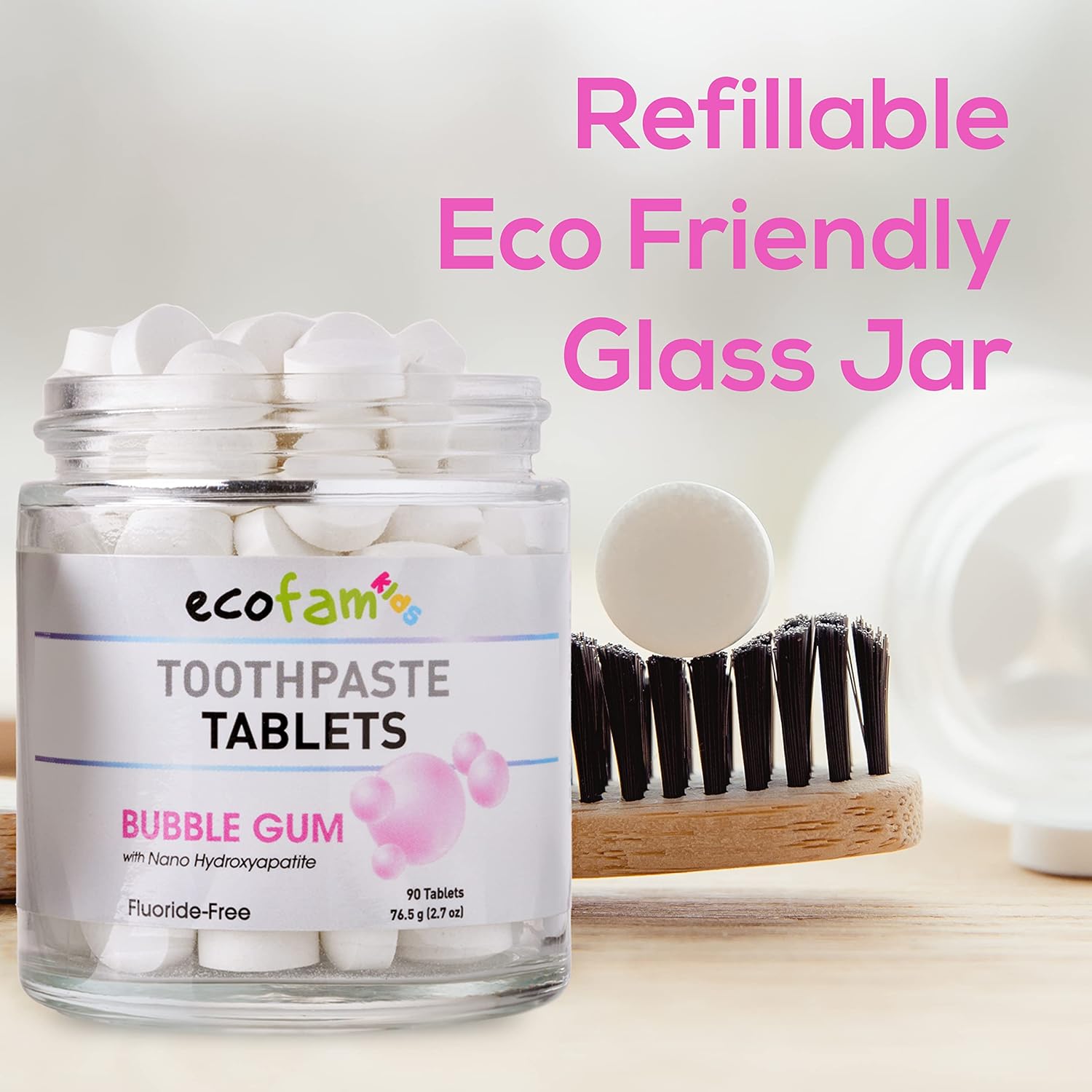 Buy Ecofam Kids Chewable Toothpaste Tablets 90 Natural Bubble Gum