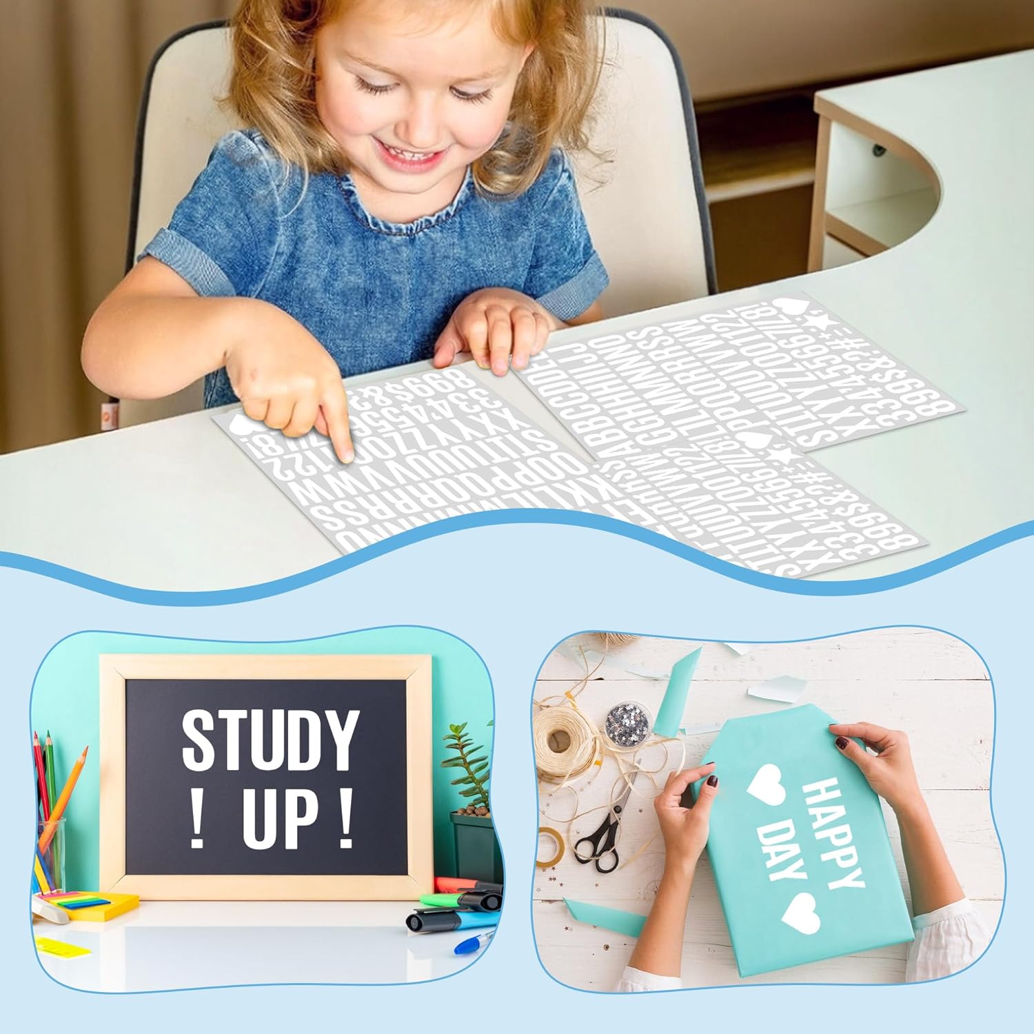 1470Pcs Letter Stickers Alphabet Stickers 15 Sheets Vinyl Small Mailbox Numbers 1 Inch Self Adhesive,Stick on Letters for Scrapbook Water Bottles Mailbox Cup Craft Sign Classroom Address Number White
