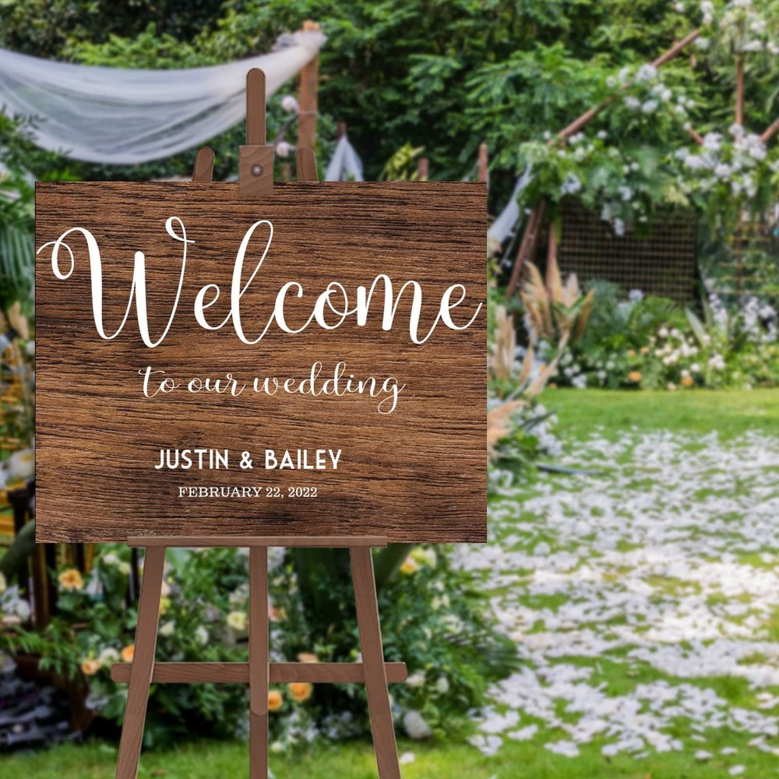 Panneau de bienvenue pour mariage en bois pour un accueil chaleureux et mémorable