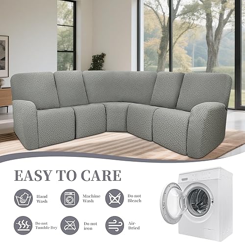 Miniatura 50 de Fundas 100% impermeables para sofá reclinable seccional, fundas para sofá reclinable en forma de L, funda para sofá seccional de esquina en forma de