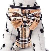 Vista 1 de Arnés de malla suave para perro, ajustable sin tirones, chaleco cómodo reflectante para mascotas para perros (caqui claro, XS)