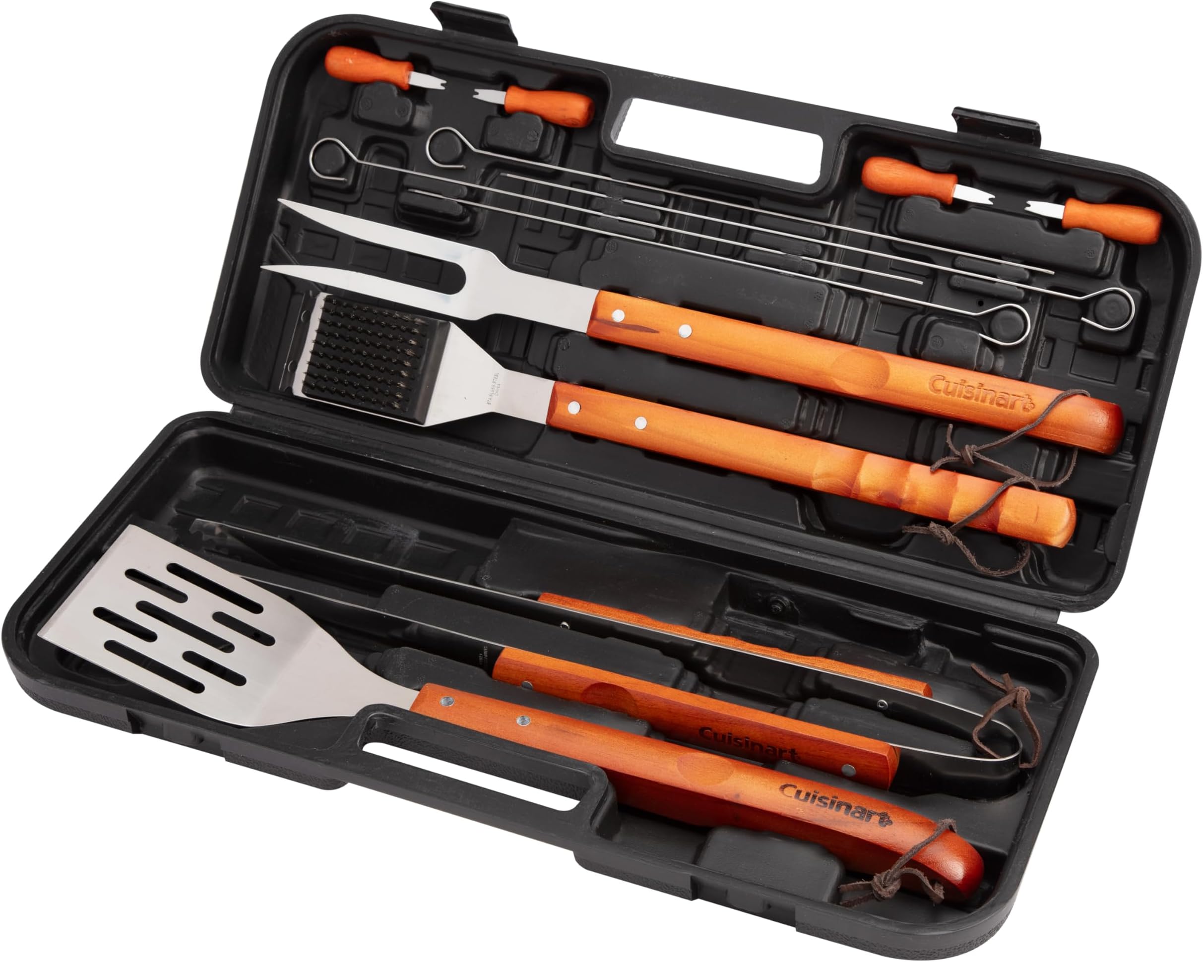 Cuisinart CGS-W13 Wooden Handle Grill Tool Set with Case, 13-Piece