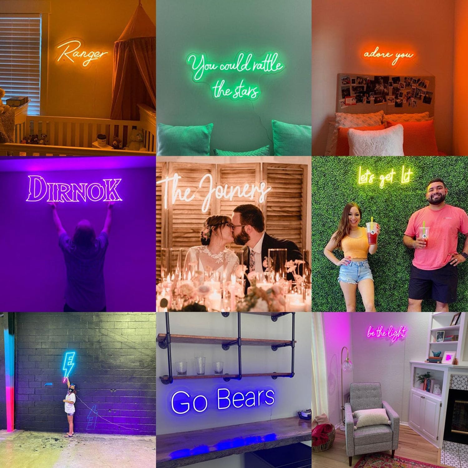 Custom LED Neon Sign, Dimmable with Remote, Personalized Custom Text Logo Neon Light for Bedroom, Business Logo, Bar, Wedding, Birthday Party & Wall Decor