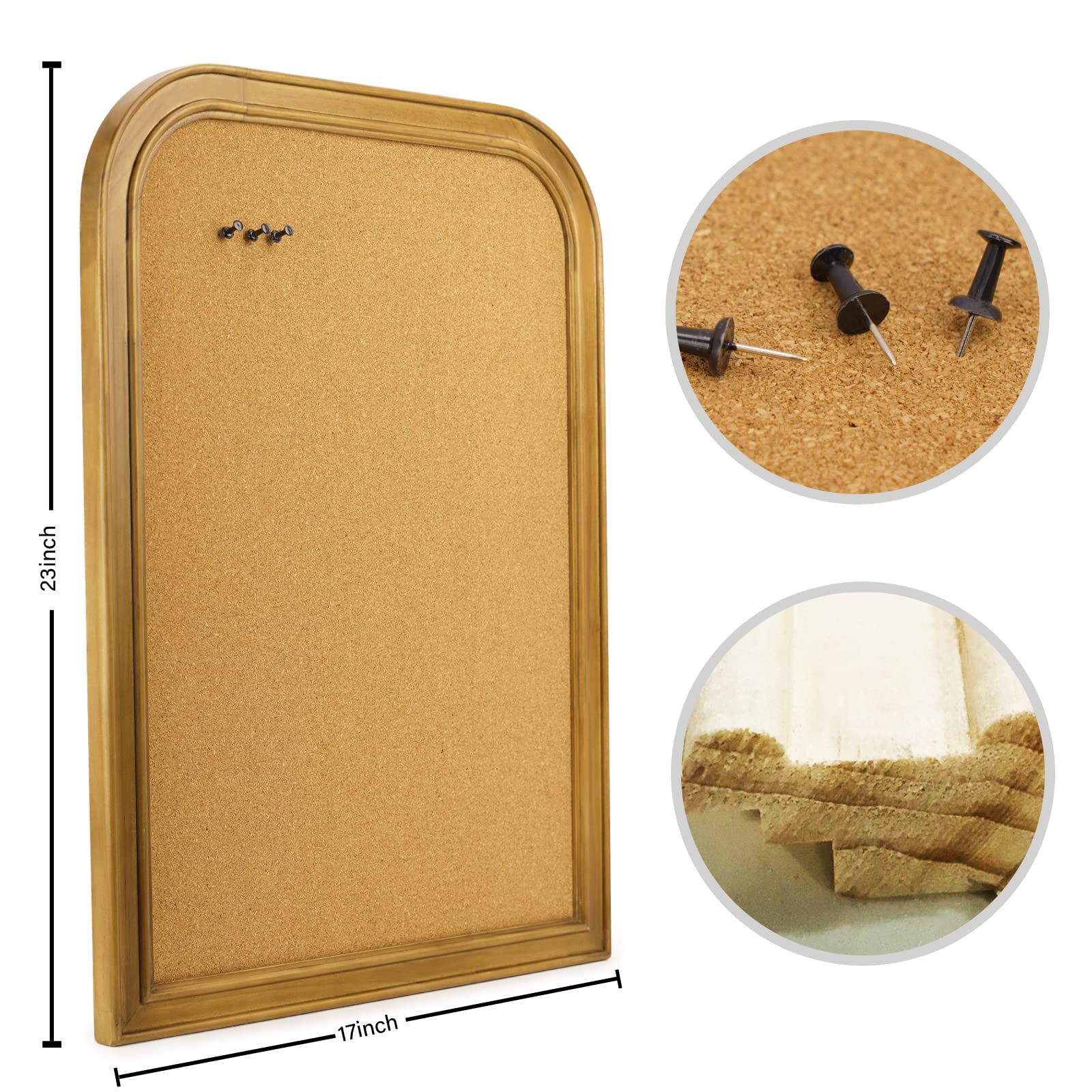 Lavagna In Sughero Per Pareti Con Cornice 44,5x58,4 Cm: Bacheca Autorigenerante In Legno Massello Per Ufficio E Casa - 4