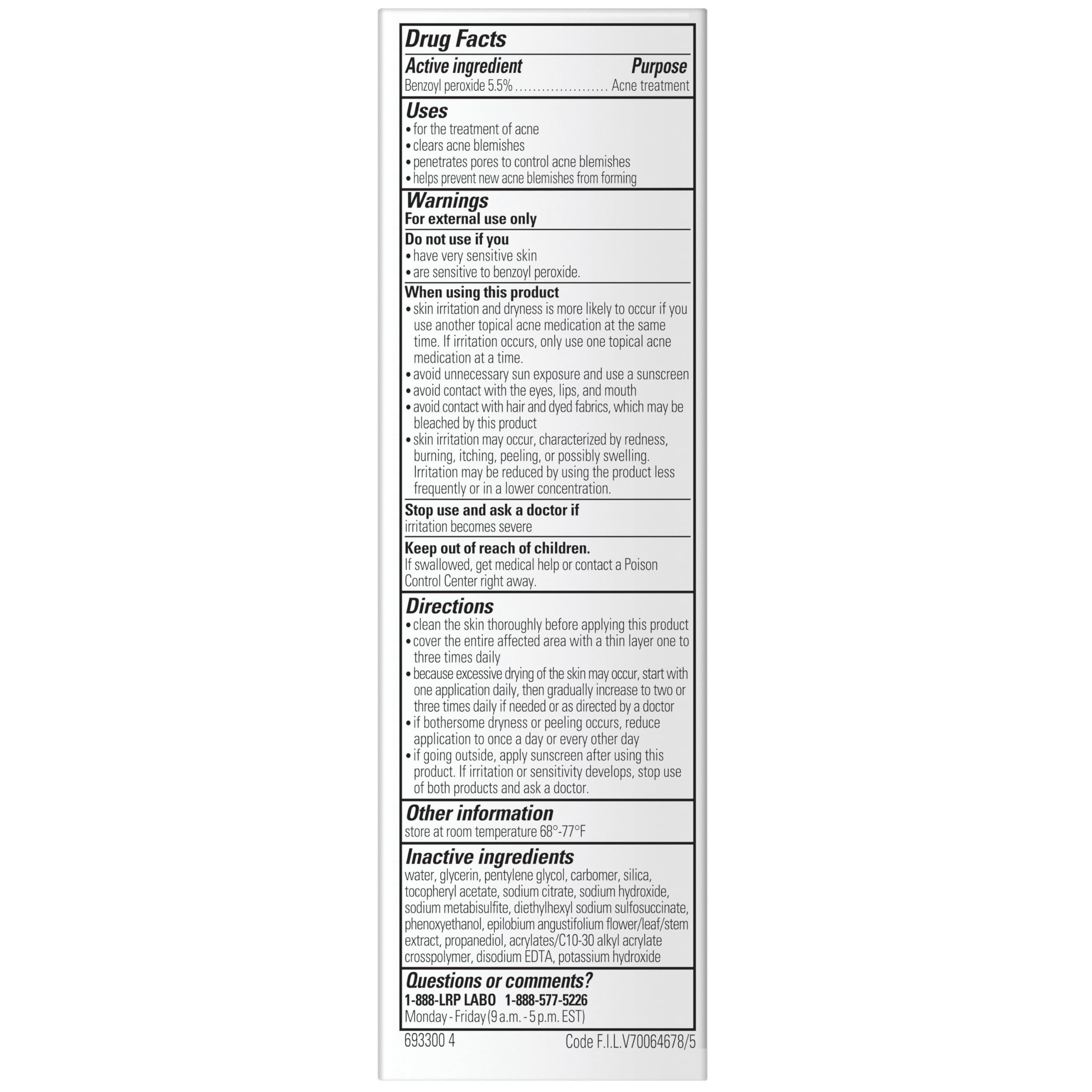 La Roche-Posay Effaclar BPO Multi-Target Acne Treatment with 5.5% Micronized Benzoyl Peroxide, Acne Cream for Face, Targets Oily Skin, Blackheads & Prevents Pimples, Dermatologist Recommended, 20ml