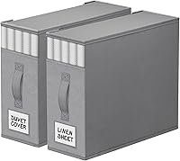 Vista 34 de Paquete de 4 Organizadores de Armario para Sábanas y Almacenamiento, Contenedores de Almacenamiento Plegables Resistentes con Ventana y Etiqueta