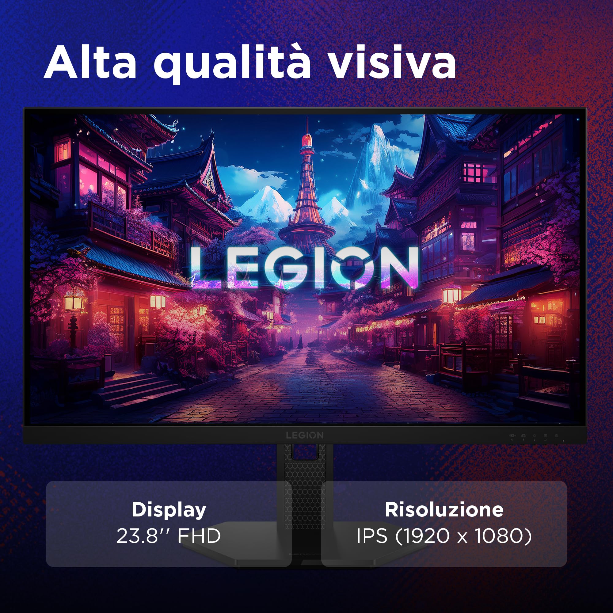 Lenovo Legion 24-15 24" Monitor Gaming IPS Full HD 240Hz 0.5ms DP 1.4 2x HDMI 2.1 AMD FreeSync Premium VESA 100x100