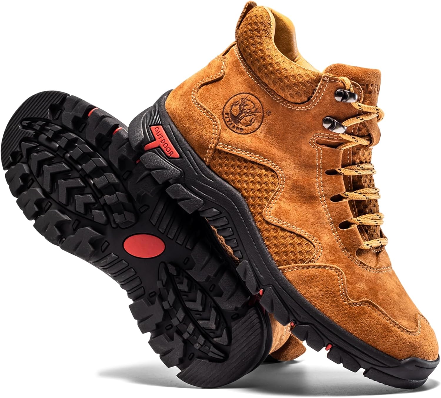 FLYLAND Men's Chukka Boots Casual Leather Shoes Ankle Shoes Non Slip Breathable Comfortable Mid Top for Driving Walking Outdoor - Image 6