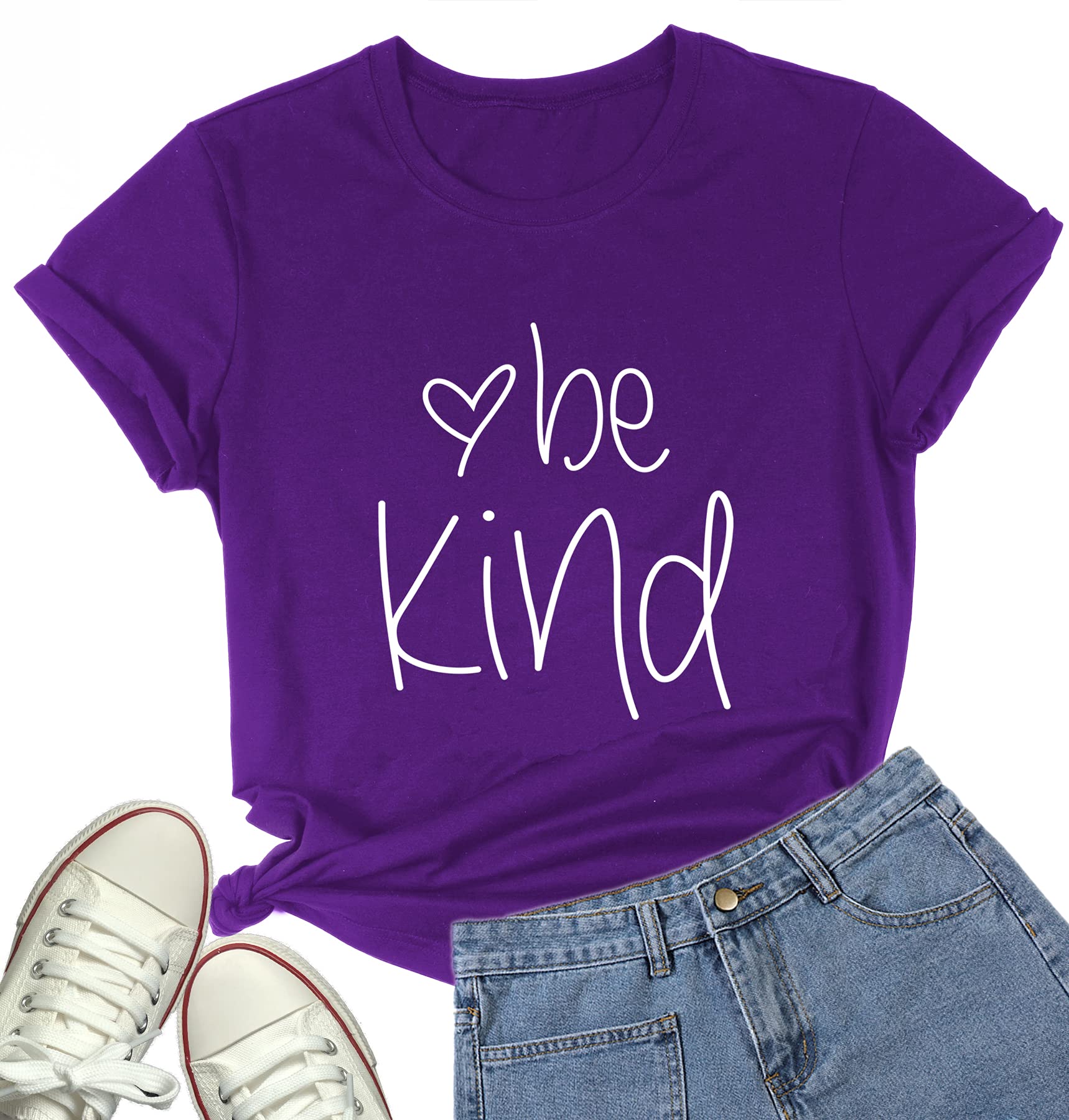 DANVOUY Camiseta informal de algodón para mujer, manga corta, cuello en V, con gráfico