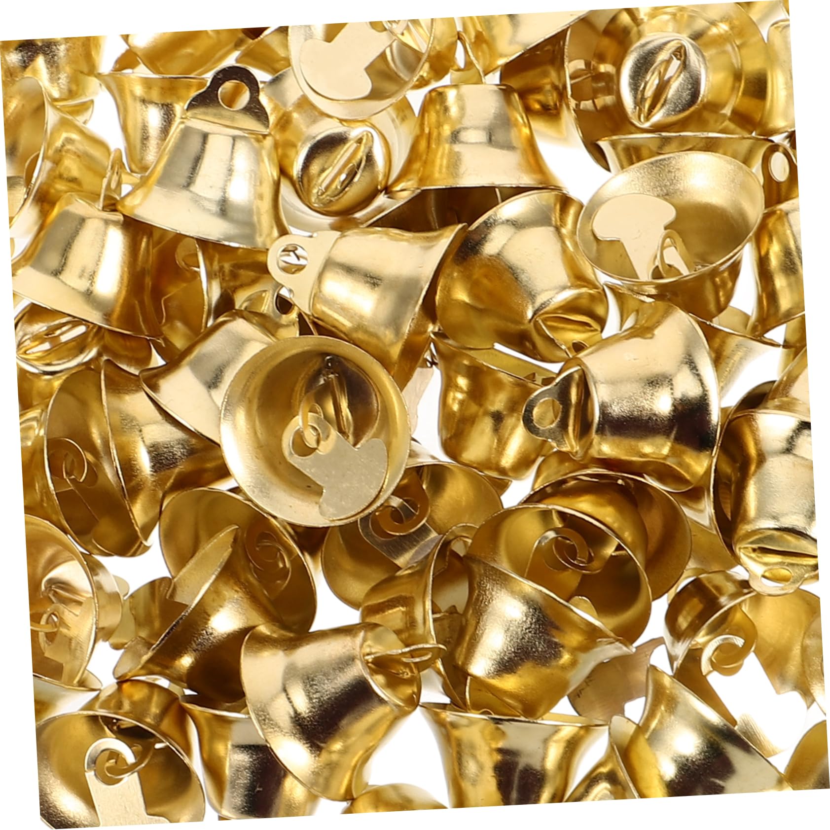 120pezzi Mini Ciondolo Forma di Campana di Natale Ornamento per Albero di Natale Ciondolo Pendente Dorato Accessori Fai da Te per Campanelli Eolici
