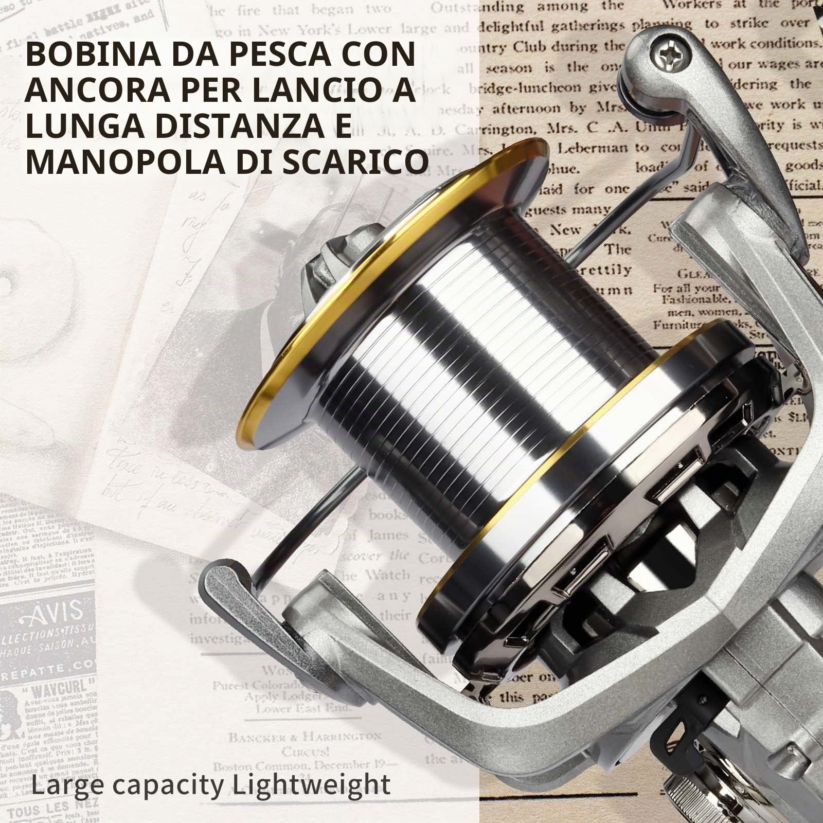 HAUT TON Spinning Reel 8000/9000/10000/12000/14000,17+1BB Metal/Graphite Frame Surf Fishing Reels,4.8:1 Gear Ratio 55lbs Drag Medium/Heavy Long Casting Inshore Offshore Saltwater Monster Fish.