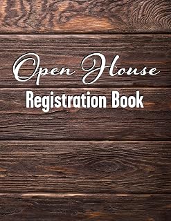 Open House Registration Book: Natural Dark Wood Cover Design - Registry And Log Book For Brokers Agents Home Owners And Sellers To Record Guests And ... (Open House Natural Dark Wood Cover Series)