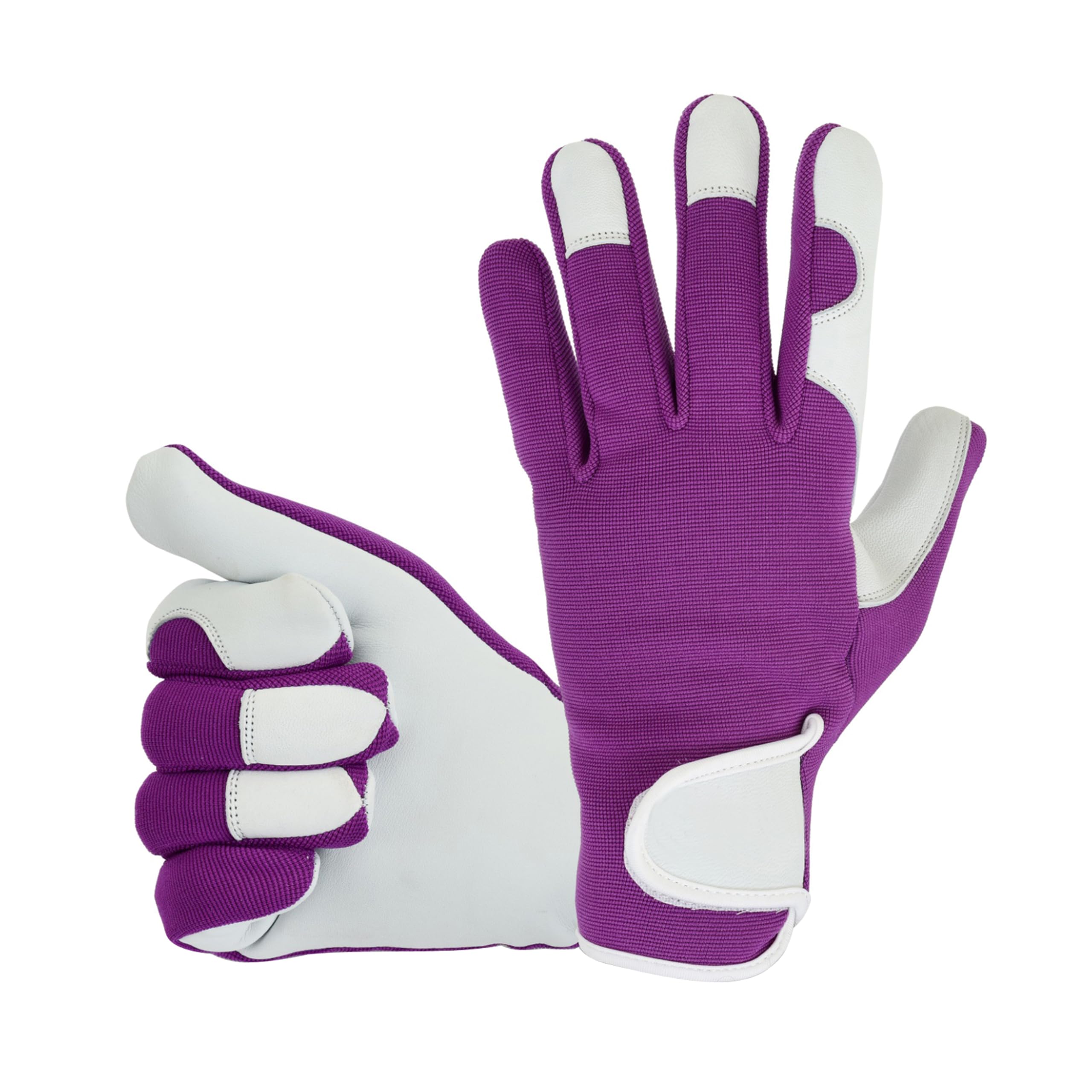 COLOURLINX Ladies Women Girls Adults Leather Gardening Gloves Thorn Proof Rigger Garden Work Gloves, Safety Working Premium Quality, Protection Breathable Durable (Purple, Xs)