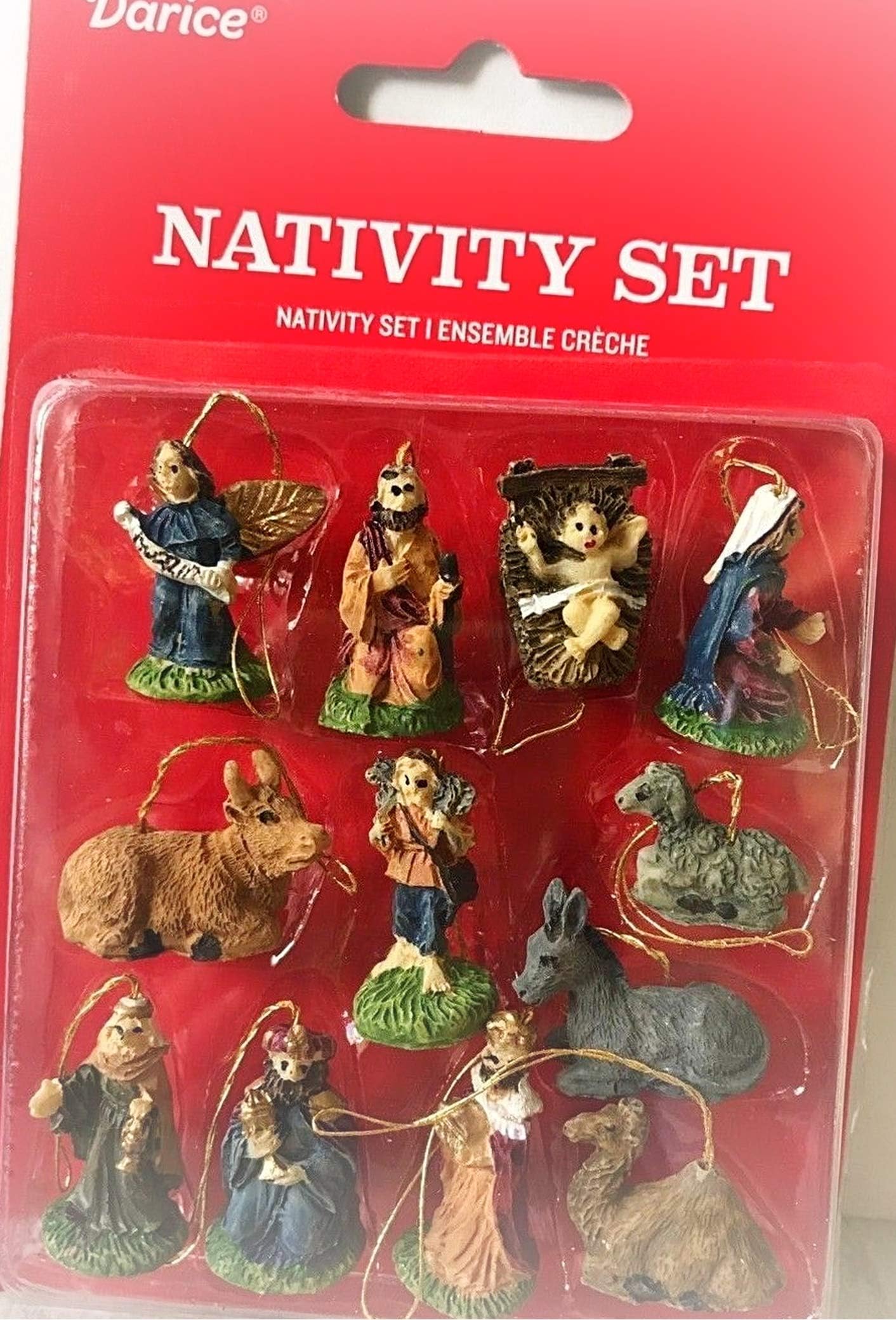 Dollhouse Christmas Tree 12 Resin 1" Mini Resin Nativity Ornaments - Miniature Magic Scene Supplies Your Fairy Garden - Outdoor House Decor