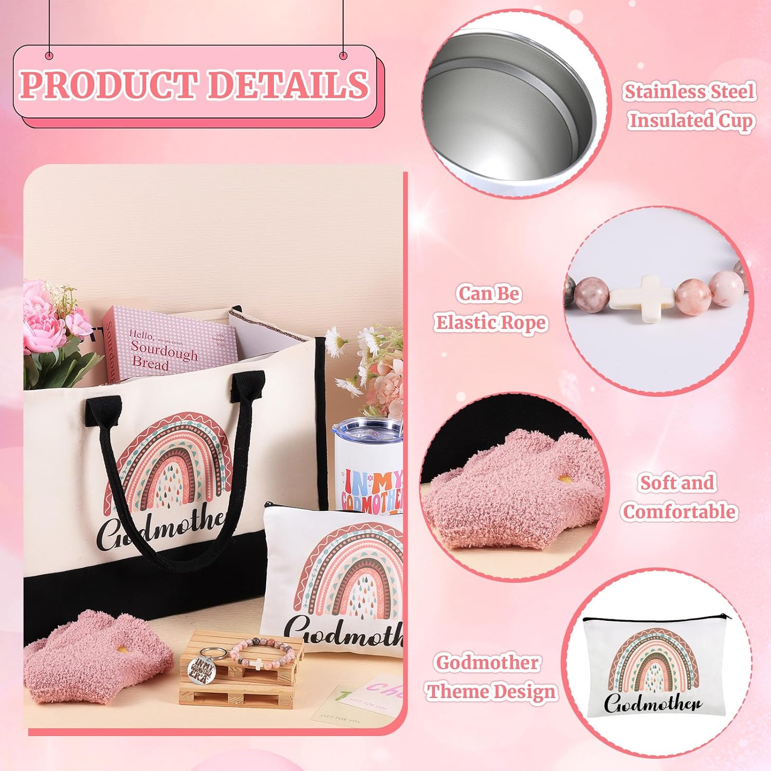 Godmother Proposal Gift Set, Will You Be My Godmother Gifts, God Mother Gifts Ideas Include Insulated Tumblers Mothers Day Christmas Birthday Baptism Present for Women Mom - Image 3