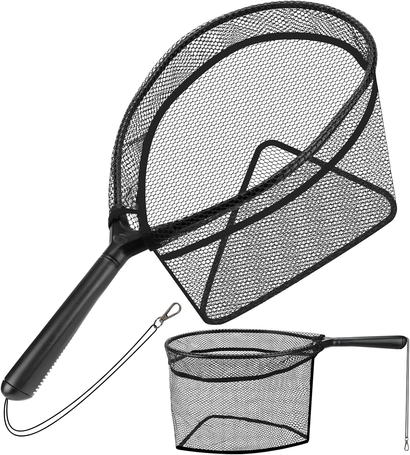 SANLIKE Fly Fishing Net, 24.6 Inch Soft Silicone Catch and Release Fly Fishing Net with Durable Lanyard, Portable for Trout, Ideal Gift for Fishing Enthusiasts, Perfect for Outdoor Fishing Adventures