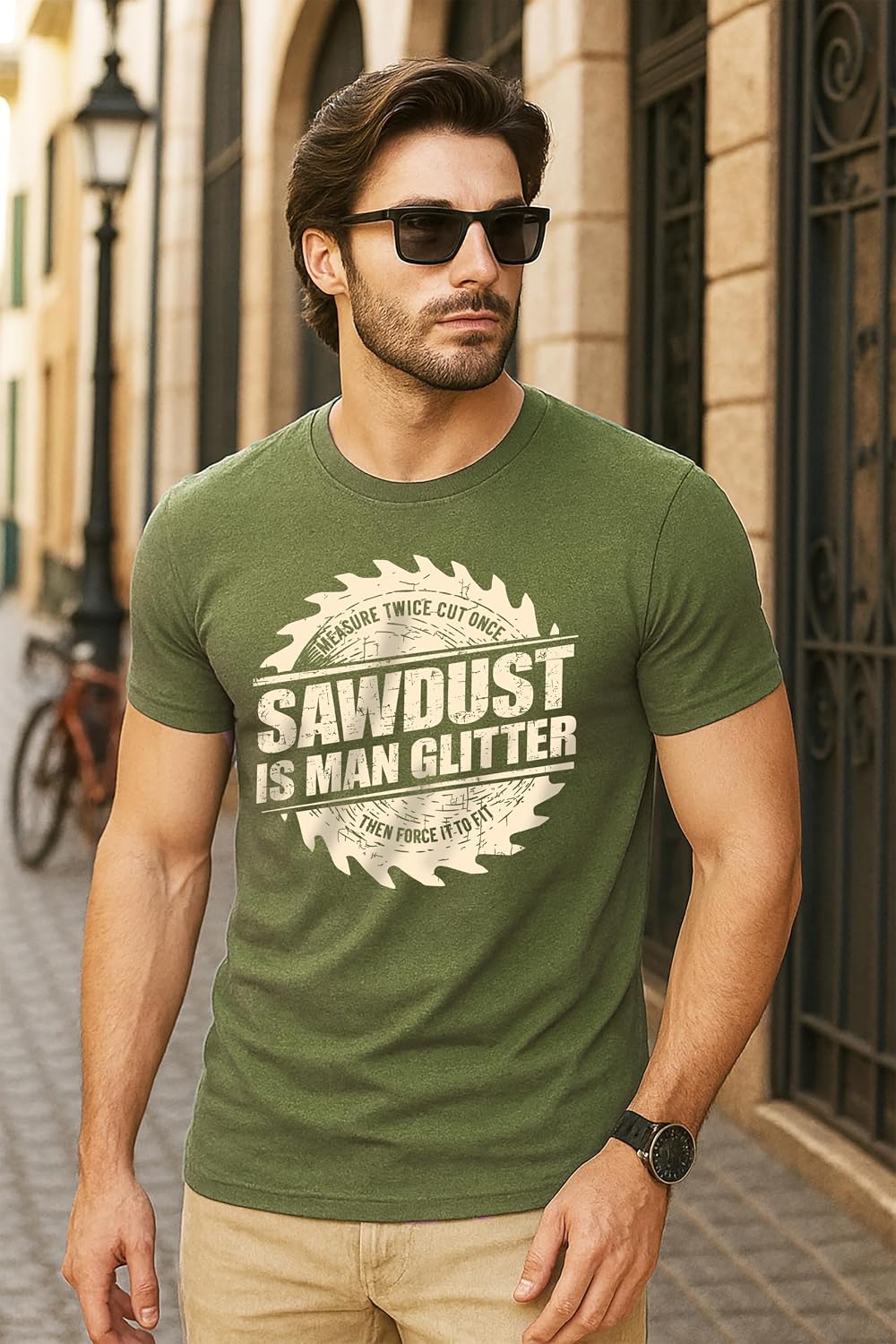 Woodworker T-Shirt Sawdust is Man Glitter – Funny Gift for Woodworker Workshop Tee image 3