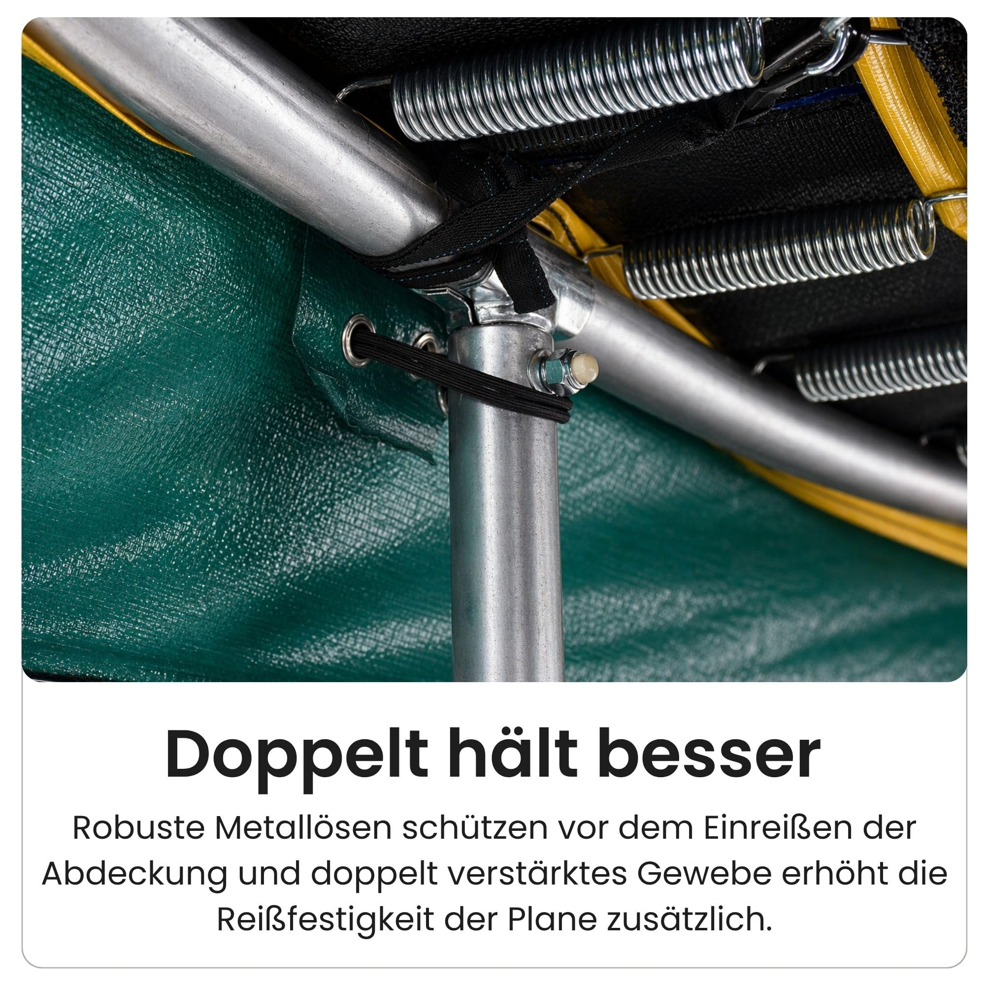 Zero Gravity Trampolin Abdeckplane für alle Ø 183/244/305/366/427 cm Trampoline - Inkl. Knebelbänder zur sicheren Befestigung - Dicke Schutzplane 180 g/m² schützt vor Witterungseinflüssen & Tieren