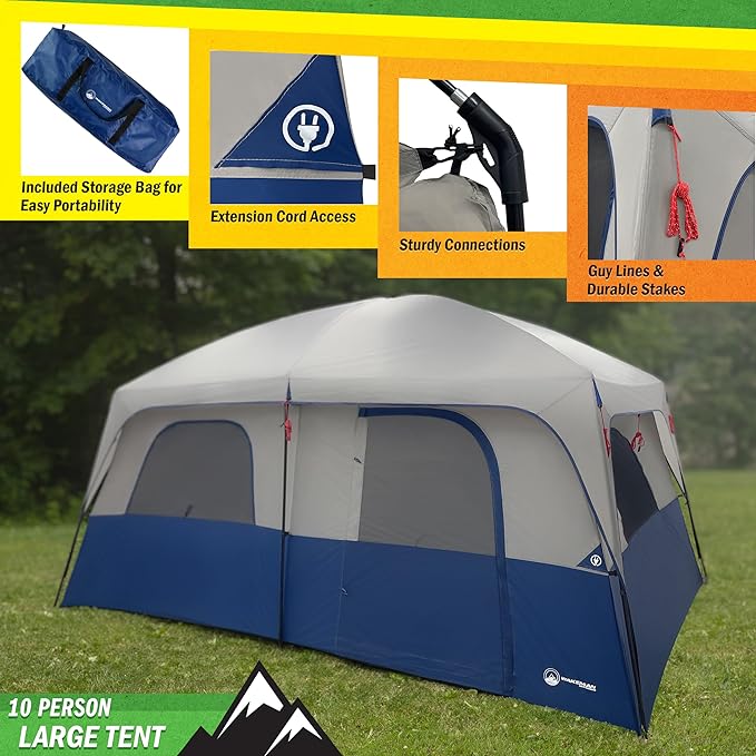 Carpa para 10 Personas - Tienda de Campaña Familiar con Divisor y Doble Puerta miniatura 3