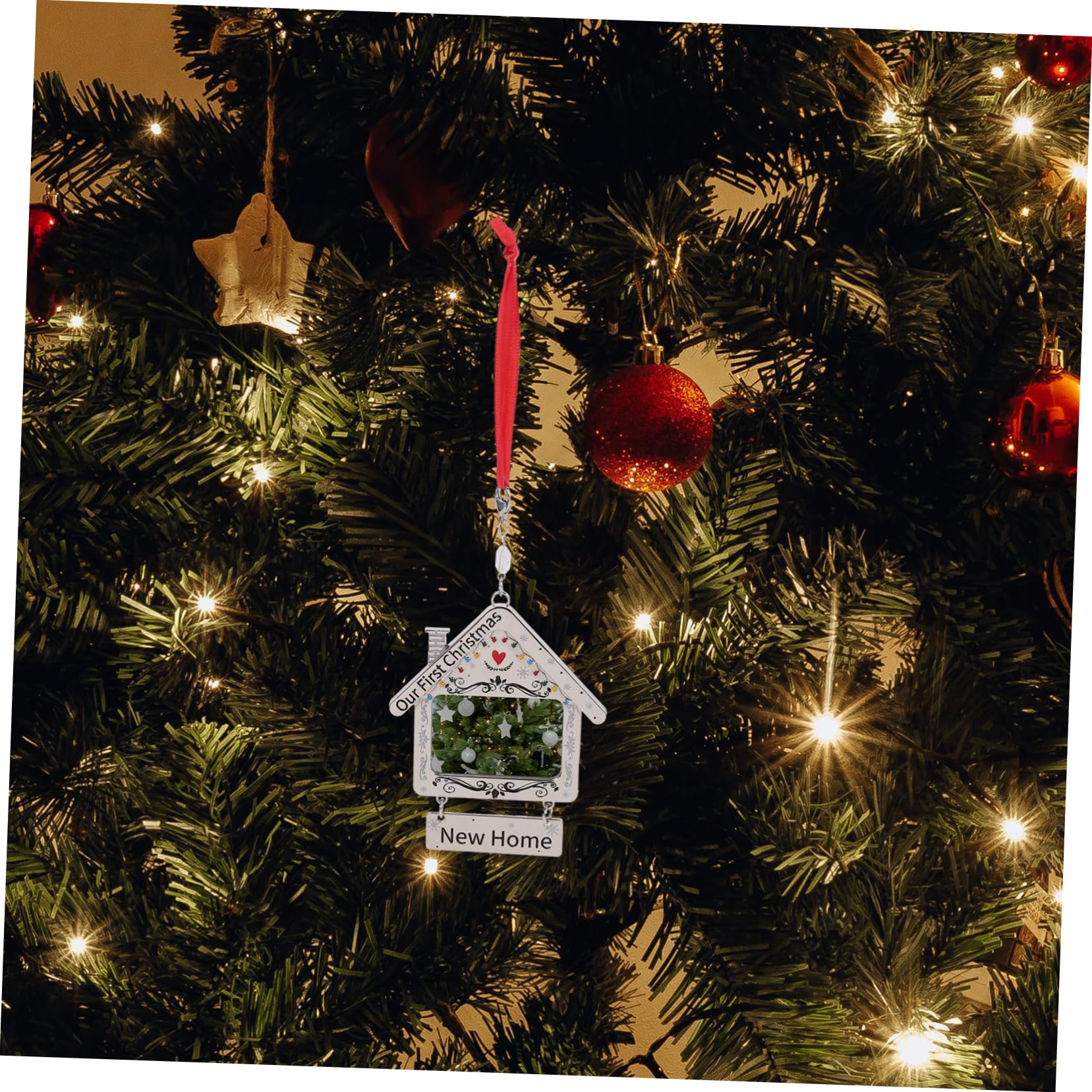 TOPBATHY 5St Weihnachtsfotorahmen Neue hausschmuck für Weihnachten Weihnachtsbaumkugel Weihnachtsdekorationen Christmas Tree Ornaments Bilderrahmen Bildverzierung personalisierte Anhänger