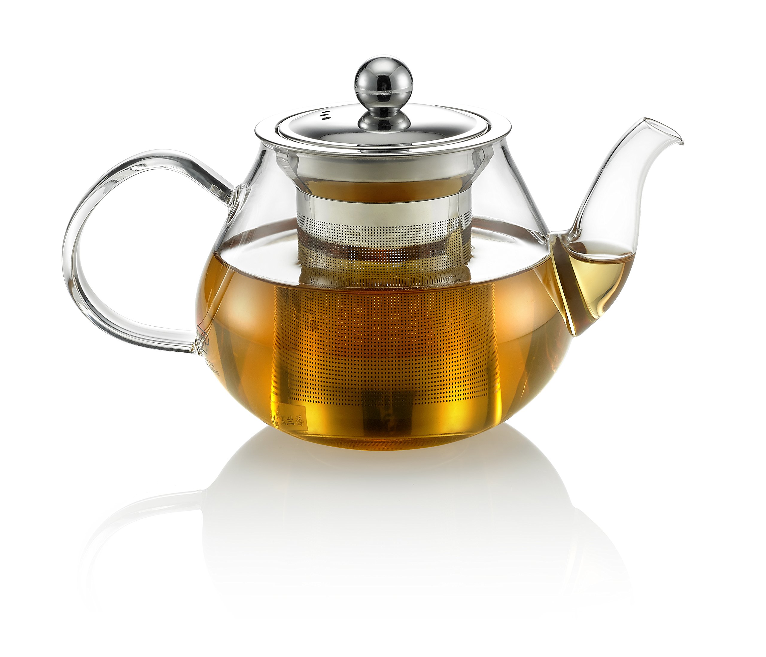 TEA SOUL Pyramid Style Glass Pot with Insert Filter, White, 17x12x11.7 cm