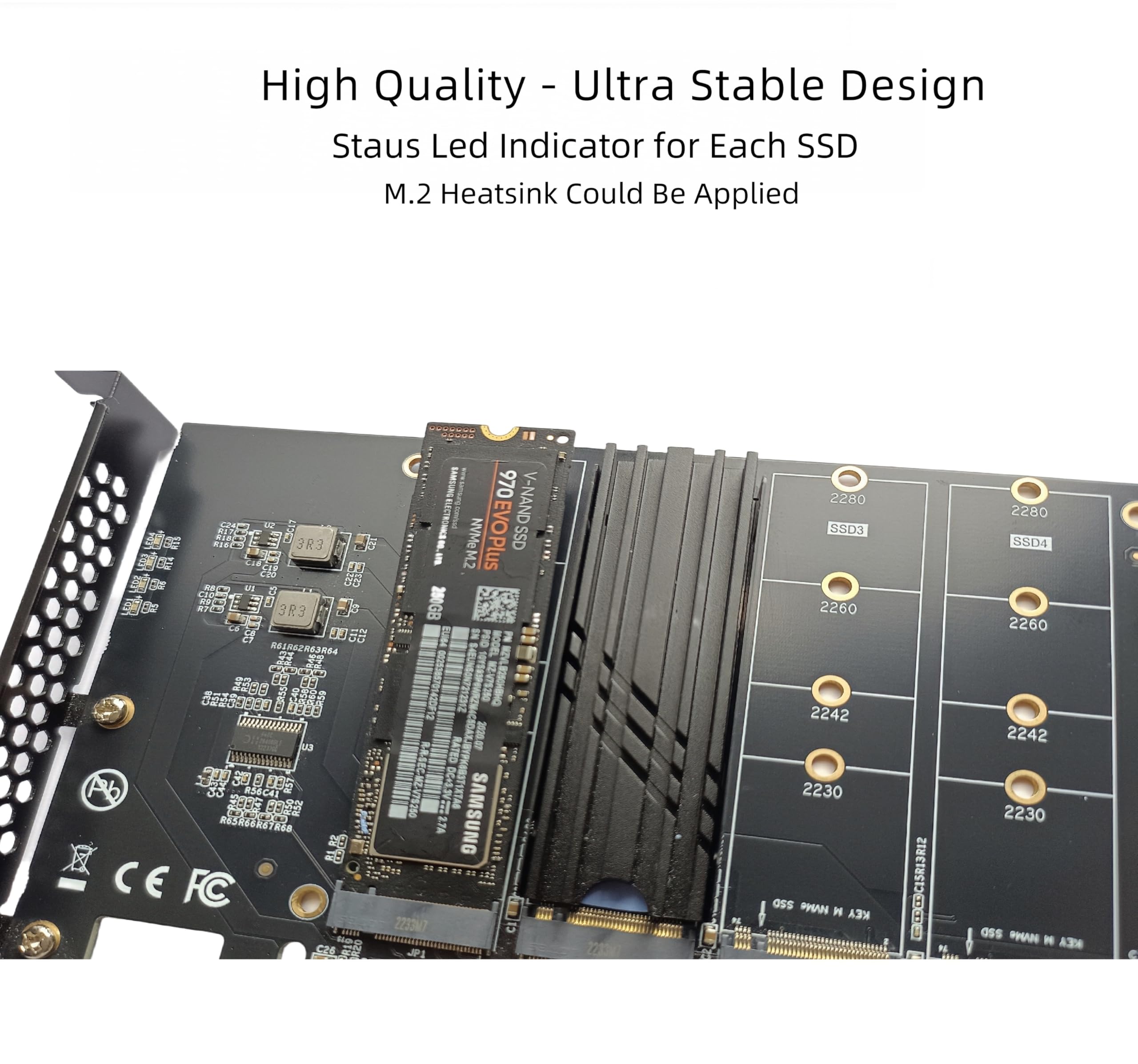Adattatore Quad NVMe SSD a PCIe 5.0/4.0/3.0 X16, scheda di espansione SSD a 4 dischi, supporta boot/RAID