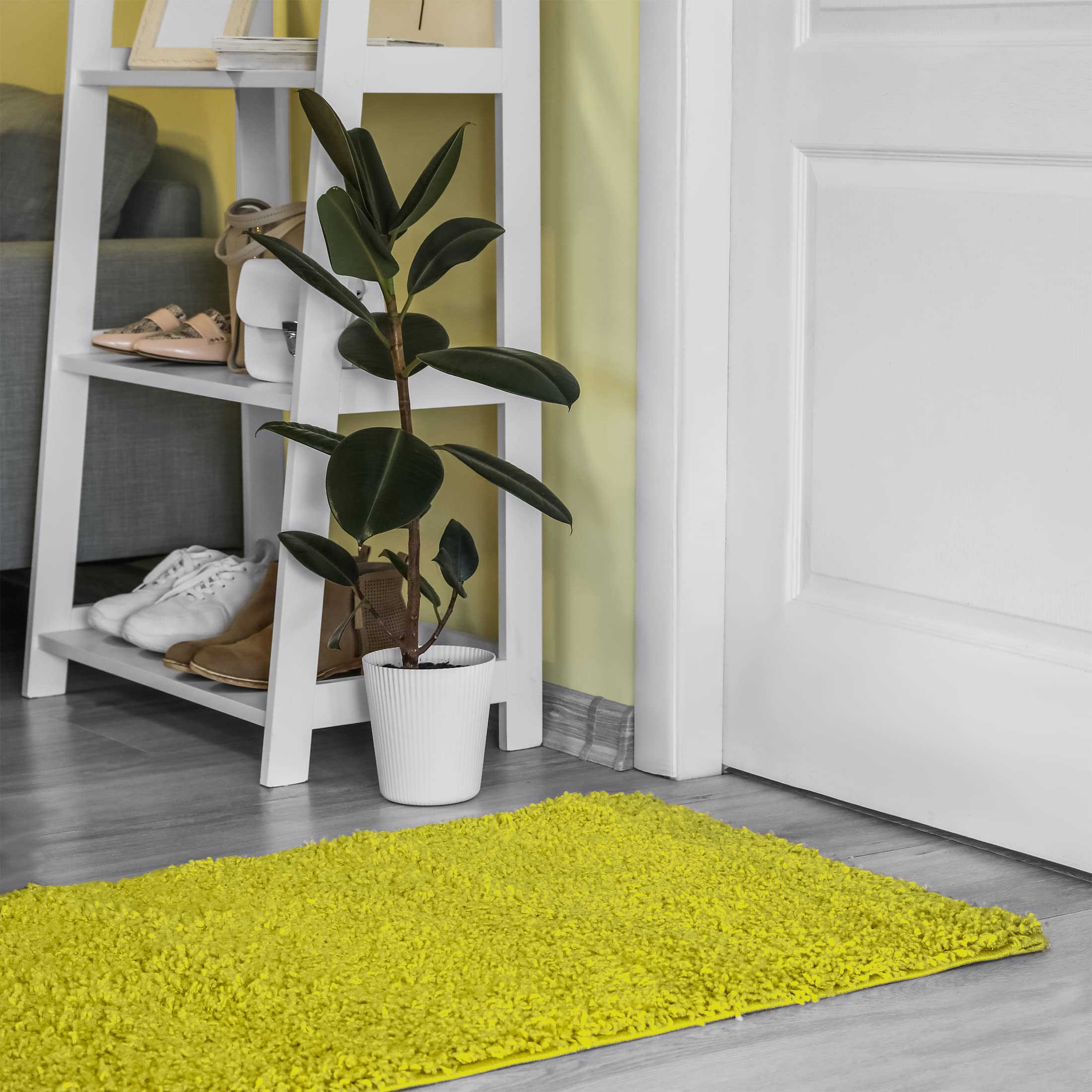 Mazovia Alfombra Shaggy de Pasillo Larga - Design Moderno Pelo Corto - Alfombras de Pasillo por Metros - Alfombras para Pasillos Largos - Moqueta por Metros - Verde 80x400 cm