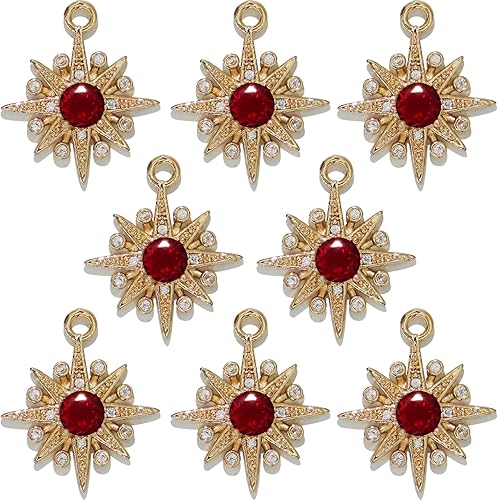 Dijes de estrella de circonita de aleación chapada en oro para hacer joyas, pulseras, collares, aretes, colgantes, suministros de manualidades,