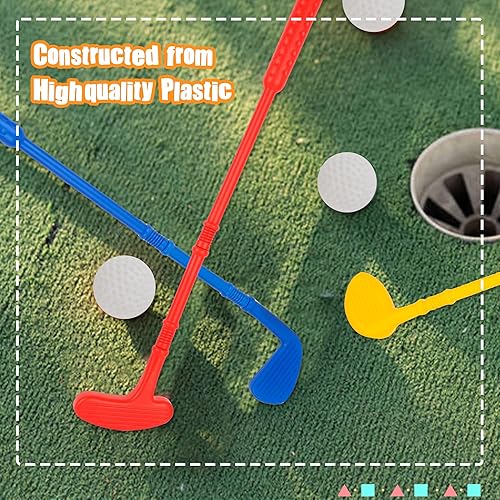 Miniatura 6 de Juego de 36 piezas de golf de plástico para niños, incluye 12 palos de golf y 24 pelotas para interiores y exteriores, regalos de fiesta de