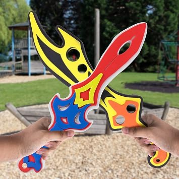 Super Z Outlet Assorted Foam Toy Swords for Children with Different Designs Including Ninja, Pirate, Warrior, and Viking (8 Pack)