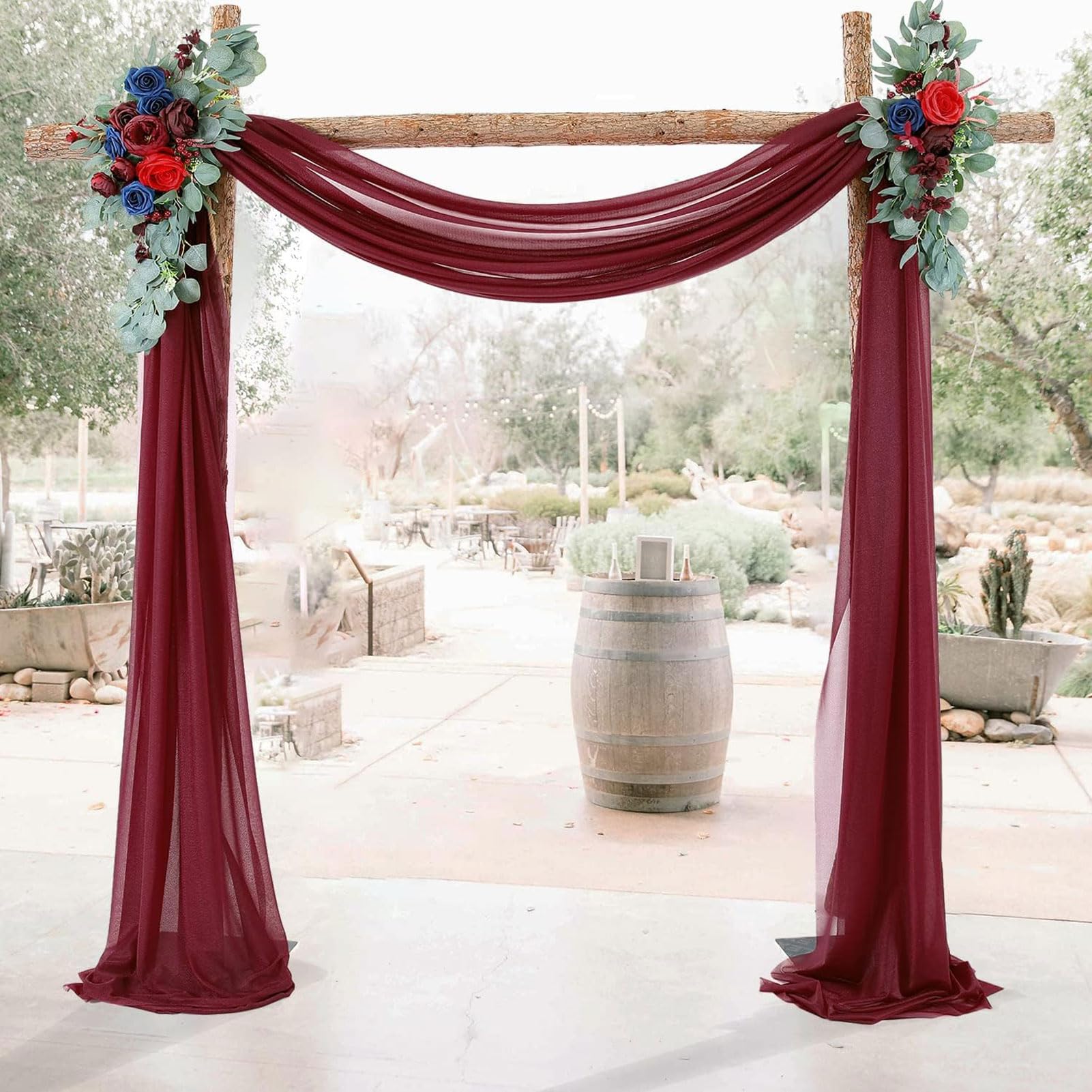 Rideau En Tulle Rouge Pour Arche De Mariage - 5 M X 1,6 M - Léger, Doux, Facile à Découper - Décoration De Cérémonie, Fête, Anniversaire