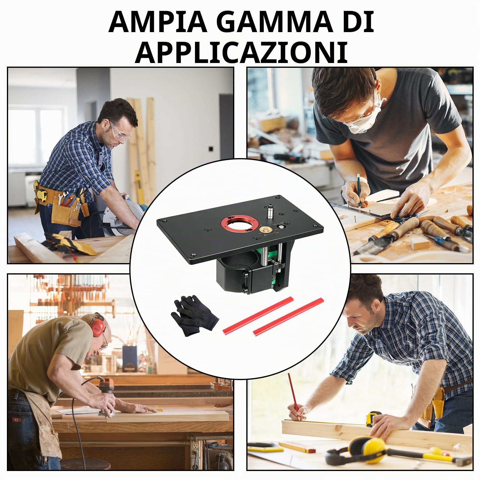 Piastre Inserto Banco Fresa Set, Piastra Di Inserimento Del Tavolo Del Router, Router Ascensore, Tavolo di Sollevamento, Router Lift Trimming Machine Invertito Tavolo