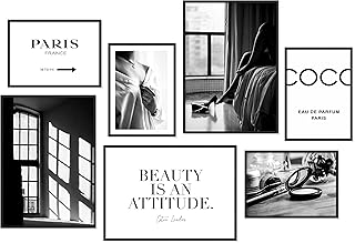 Premium Poster Set - 7 harmonische Bilder - Frau modern Frauenkörper schwarz weiß - Set Black and White - ohne Rahmen