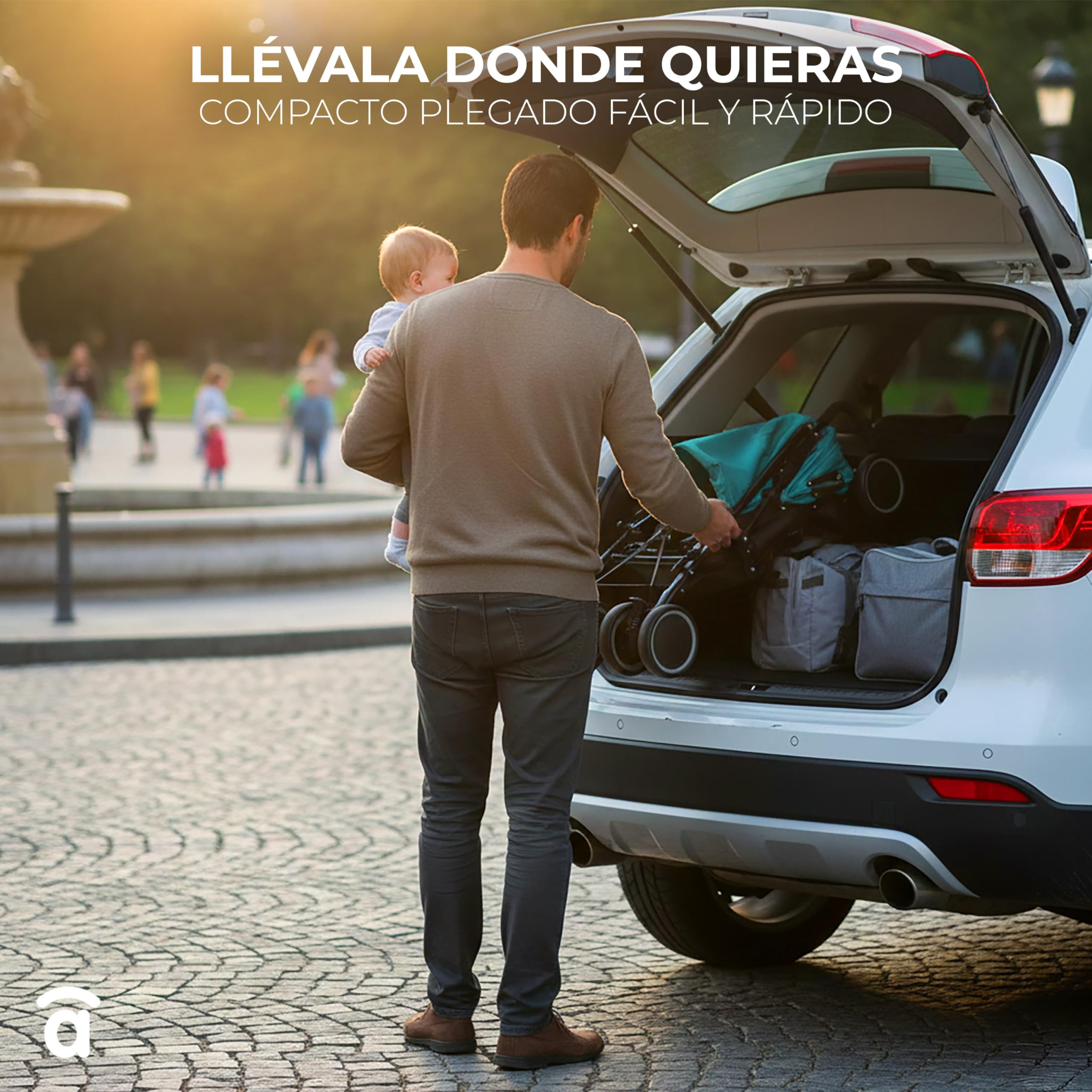 Asalvo TOKYO Silla de Paseo Ultraligera para bebé, Carrito de paseo, Respaldo Reclinable, Cochecito urbano, Arnés 5 Puntos, SPF50+, Capota con Ventana, Manejable y Máxima Seguridad, Hasta 16kg, Negro