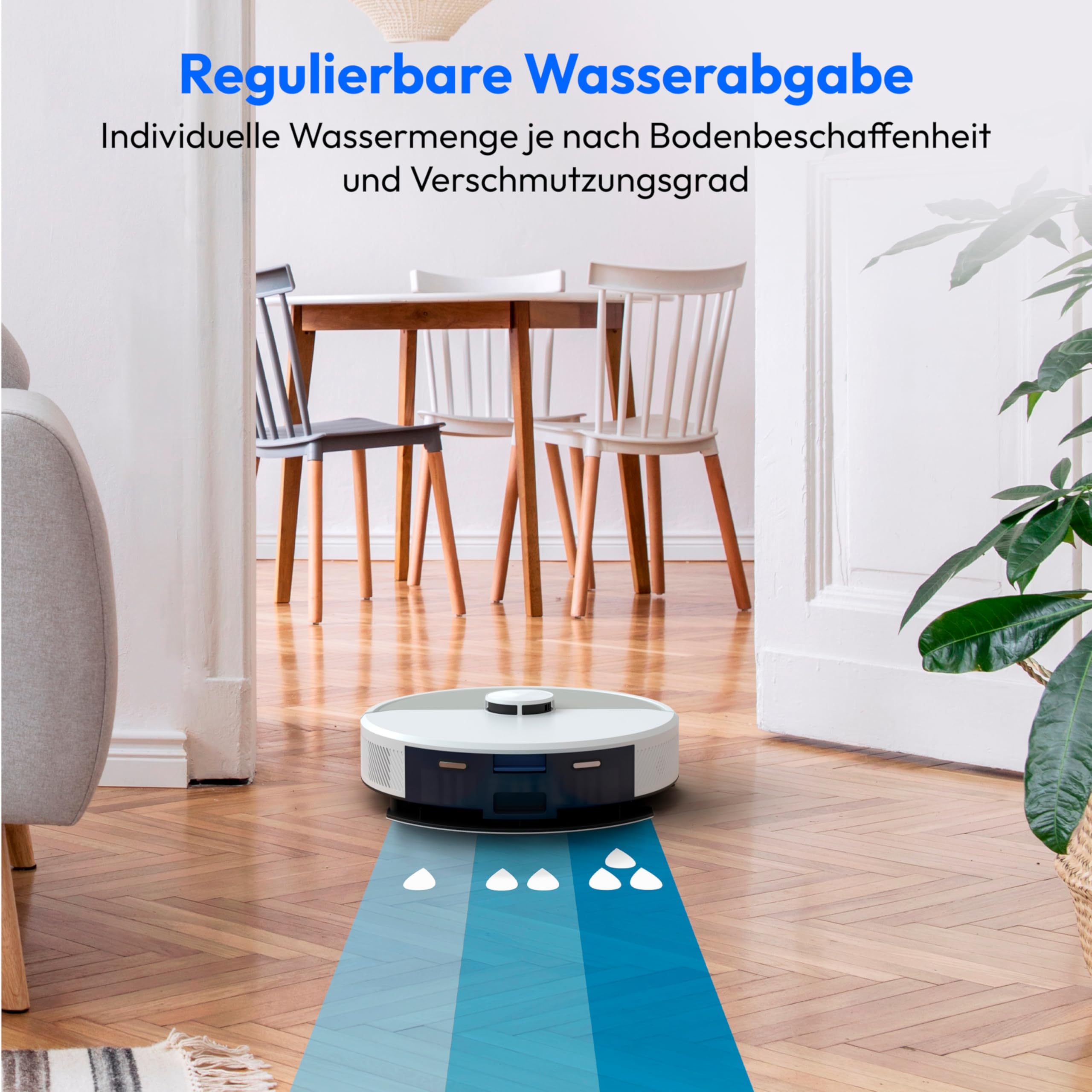 MEDION Saugroboter mit Absaugstation und Wischfunktion X22 SW+ (Lasernavigation, Starke 5000Pa Saugkraft, 2in1 Roboterstaubsauger, präzise Kartenerstellung, Go & No Go Bereiche, mehrere Etagen) grau