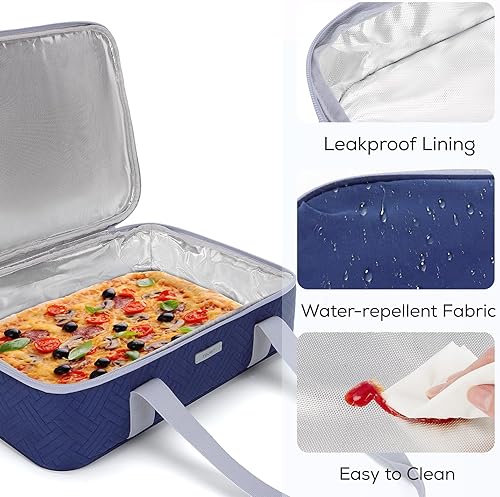 Miniatura 5 de TOURIT Cazuela aislada de dos pisos para alimentos calientes o fríos, transportador térmico expandible de alimentos para comidas de picnic, fiestas