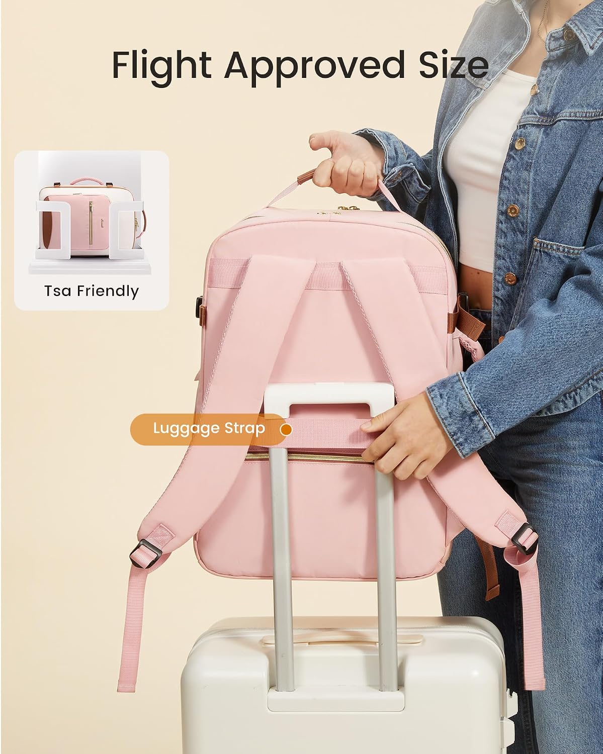LOVEVOOK Large Travel Backpack for Women & Men, 40L Carry on Backpack for Airplanes, TSA Personal Item Travel Bag fits 17" Laptop, Waterproof Travel Essentials Airline Approved with 3 Packing Cubes thumbnail