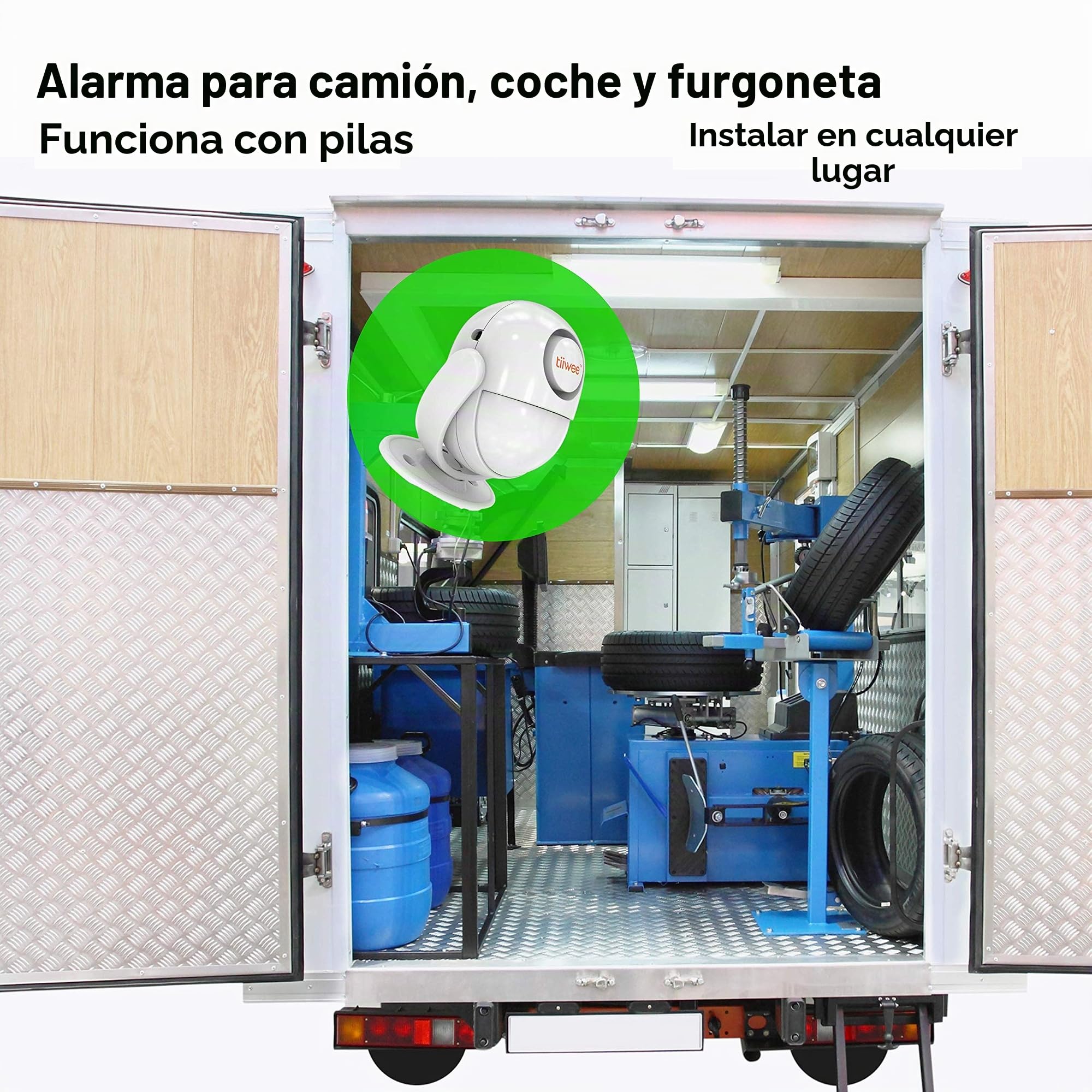 tiiwee A2 Alarma Antirrobo, Sensor de Movimiento PIR, Sirena Potente | 120 dB, Autónomo y sin cuotas mensuales, Mando a distancia con botón SOS