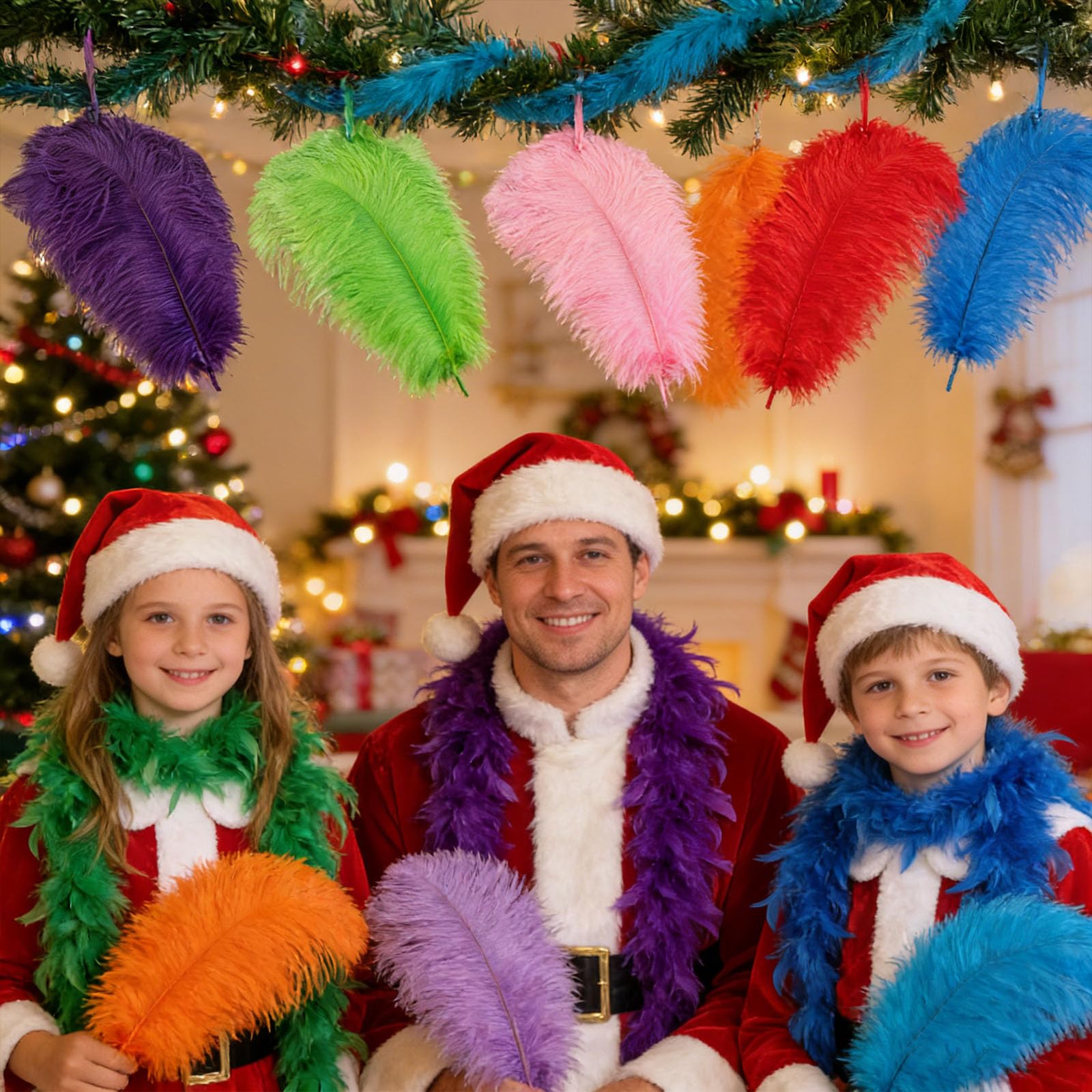 5 plumas de avestruz rojas, plumas decorativas para manualidades, plumas naturales, grandes, para Navidad, bodas, fiestas, fiestas, carnaval, casa, decoración de mesa, bricolaje (30-35 cm)