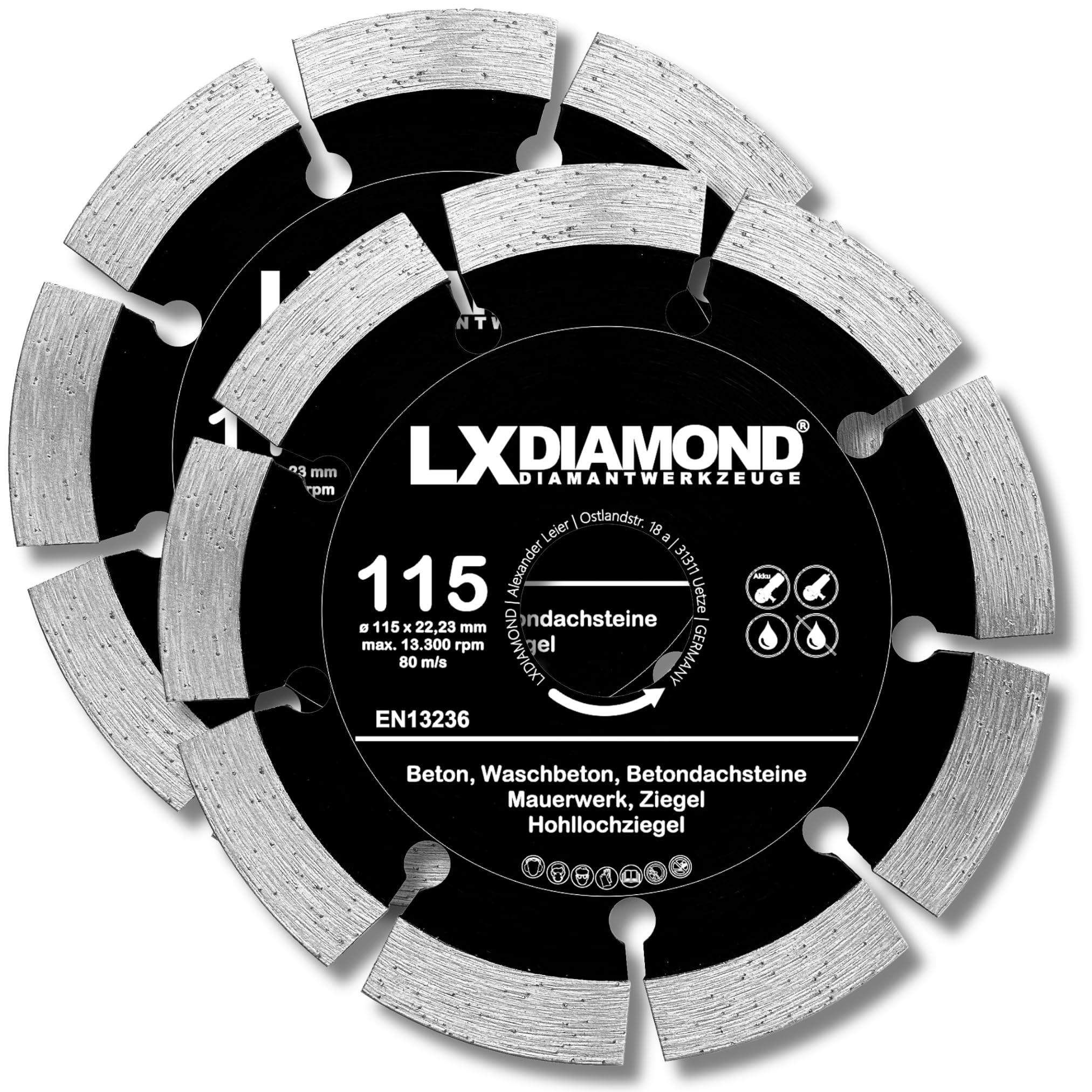 Produktbild von LXDIAMOND Diamant-Trennscheibe – 125–250 Mm – Für Beton, Ziegel, Pflaster & Stahl
