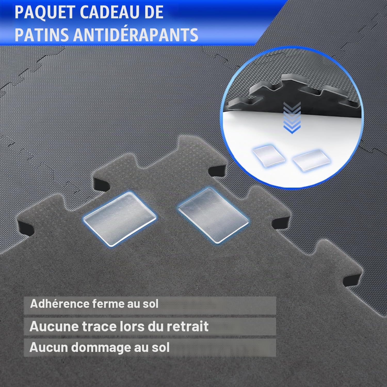 Tapis de Sol Fitness 2,5cm Épais – Dalles Mousse EVA Antidérapantes 32x32cm avec Bords | Lot de 6 – Gris – 0,61 m² | Tatami Puzzle Protection Sol Musculation, Garage, Piscine, Salle de Jeux