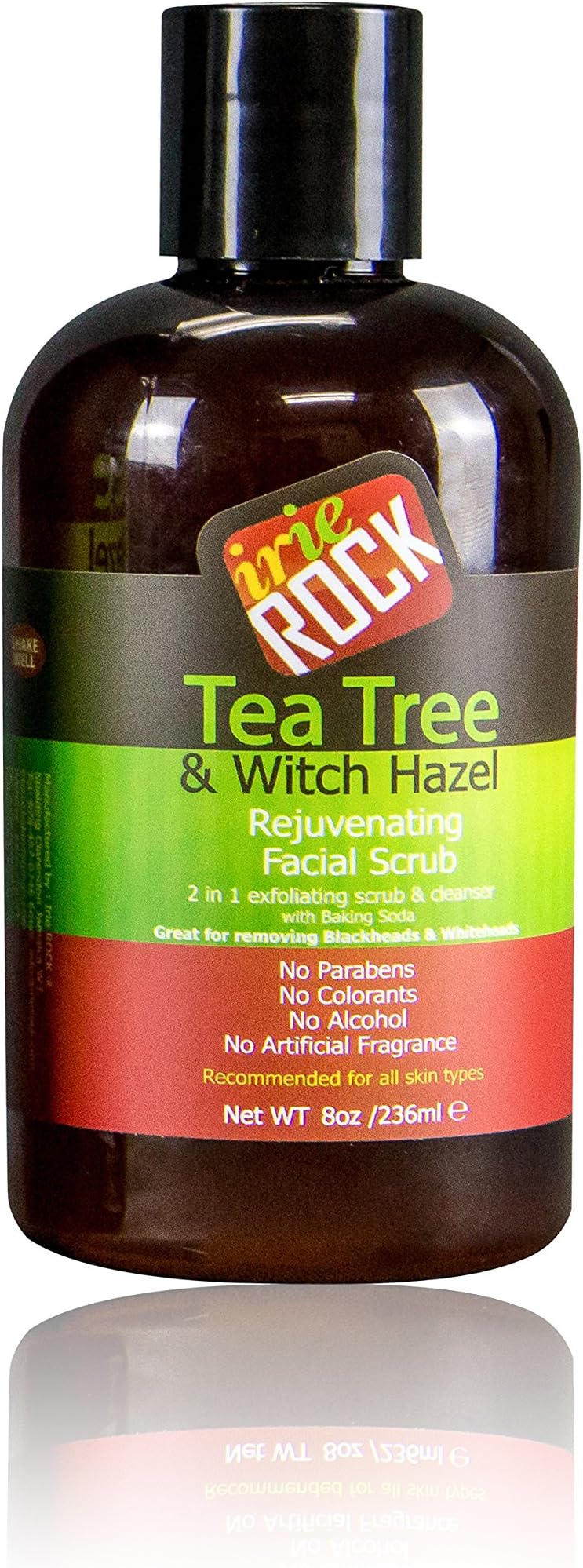 Tea Tree & Witch Hazel Rejuvenating 2 in 1 Facial Scrub- Bleackhead & Whitehead Remover- with Baking Soda- 8oz