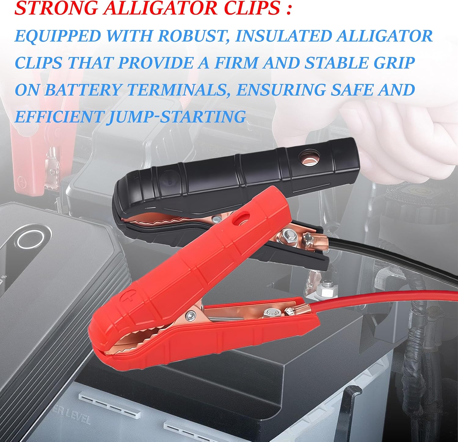 Jumper Cables for Car with Adapter for Dewelt 20V Batteries,2FT 8AWG Portable Battery Dewelt Jumper Starter Automotive Booster Cables Power for Car Jump Starting Using Tool
