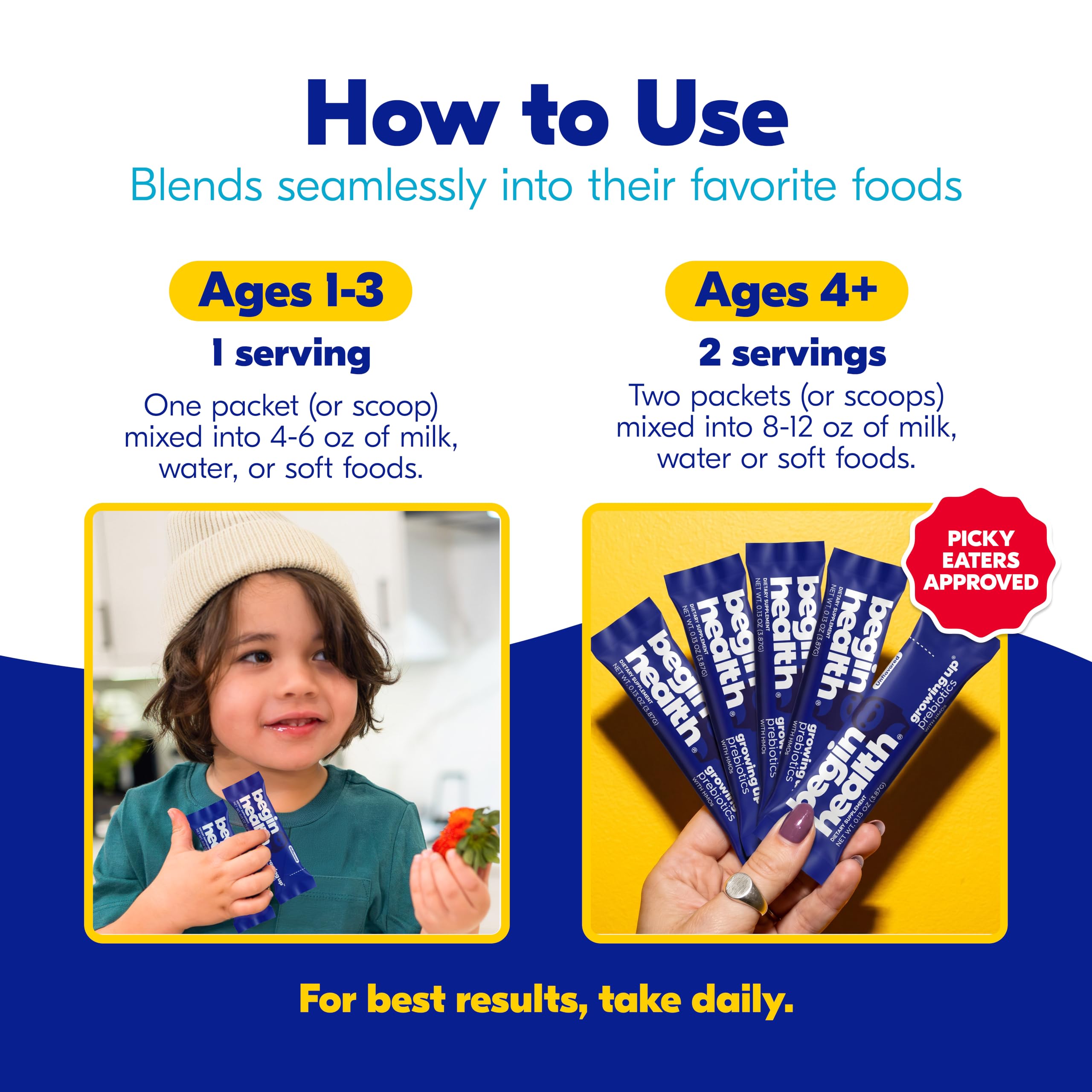 Begin Health | Daily Growing Up® Prebiotics for Kids | Unflavored 28 Packs — Amazon image 5