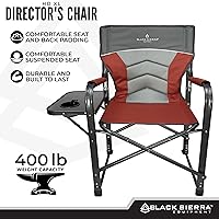 Vista 4 de XL Directors Chair with Foldable Side Table, Heavy Duty Camp Chair supports 400 Lbs, Oversize Outdoor Folding Seat with High Back and Padded