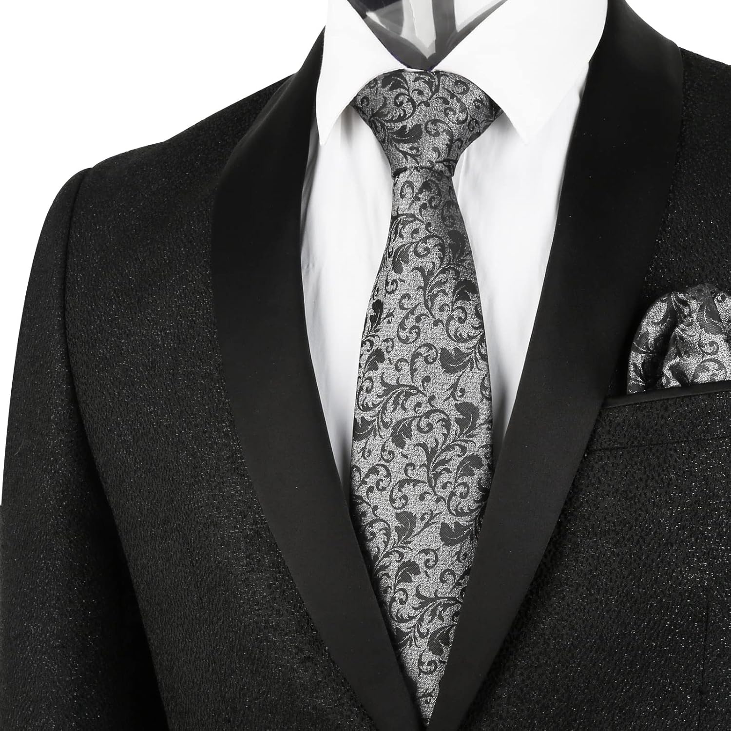 Miniatura 2 de Alizeal Mens 3.15inches Floral Printed Necktie with Handkerchief Set